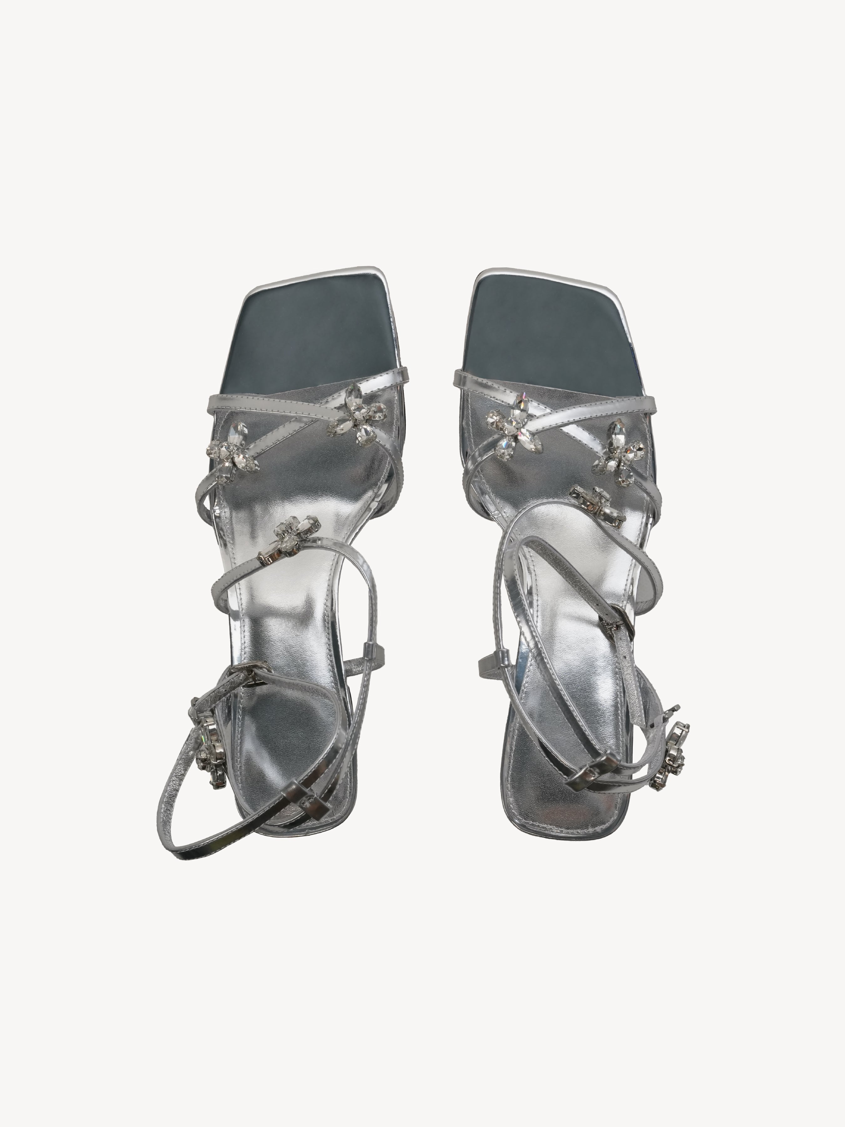 Embellished Metallic Sandals