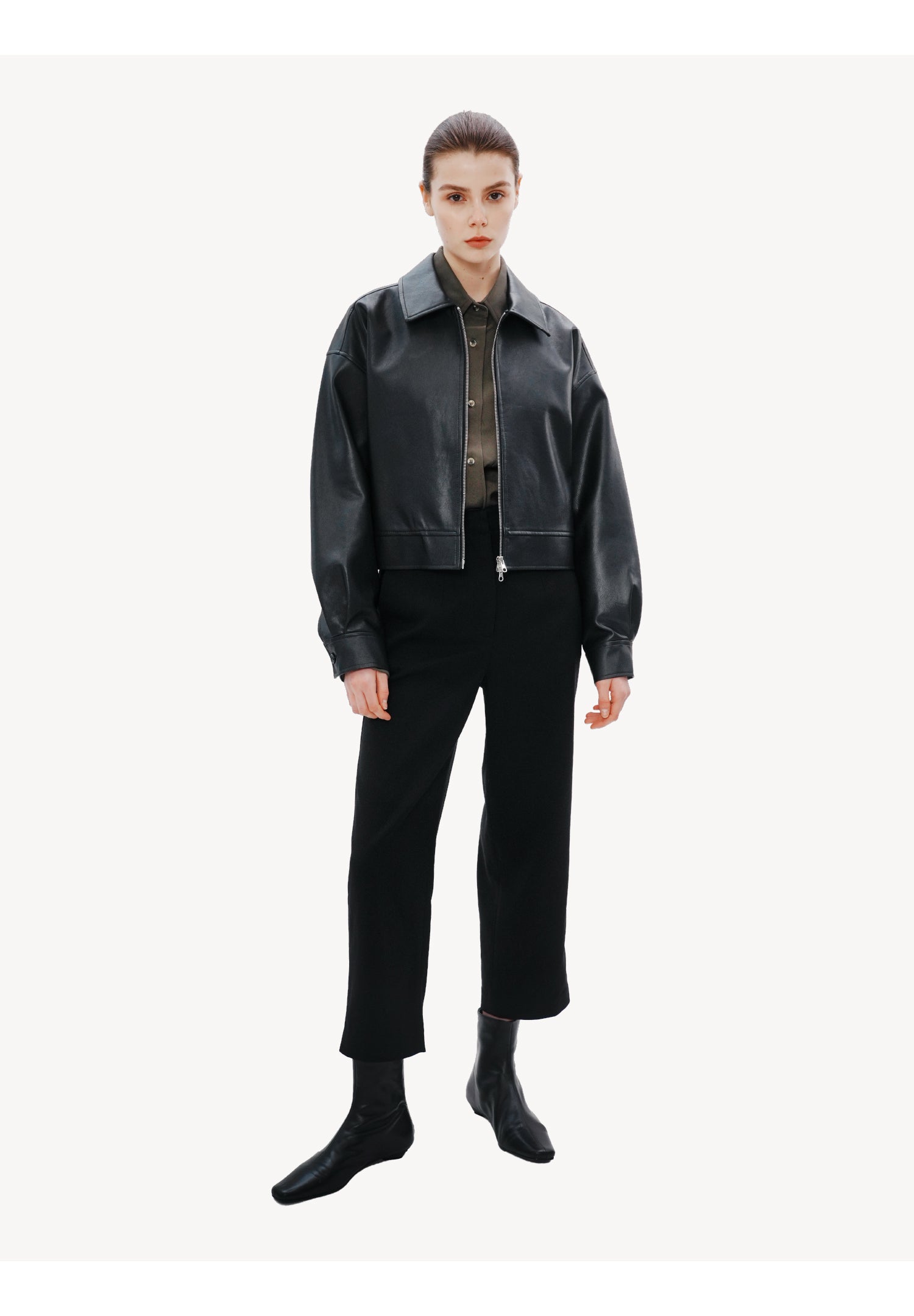 Cropped Wool Tailored Pants