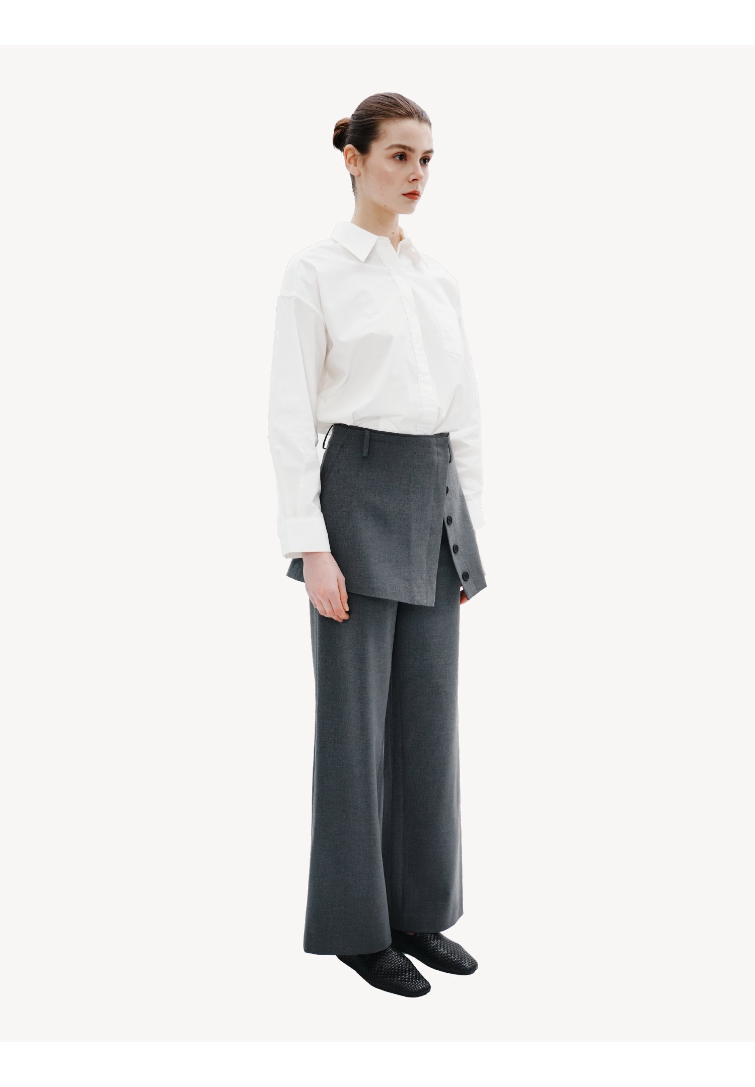 Layered Wool-Blend Trousers