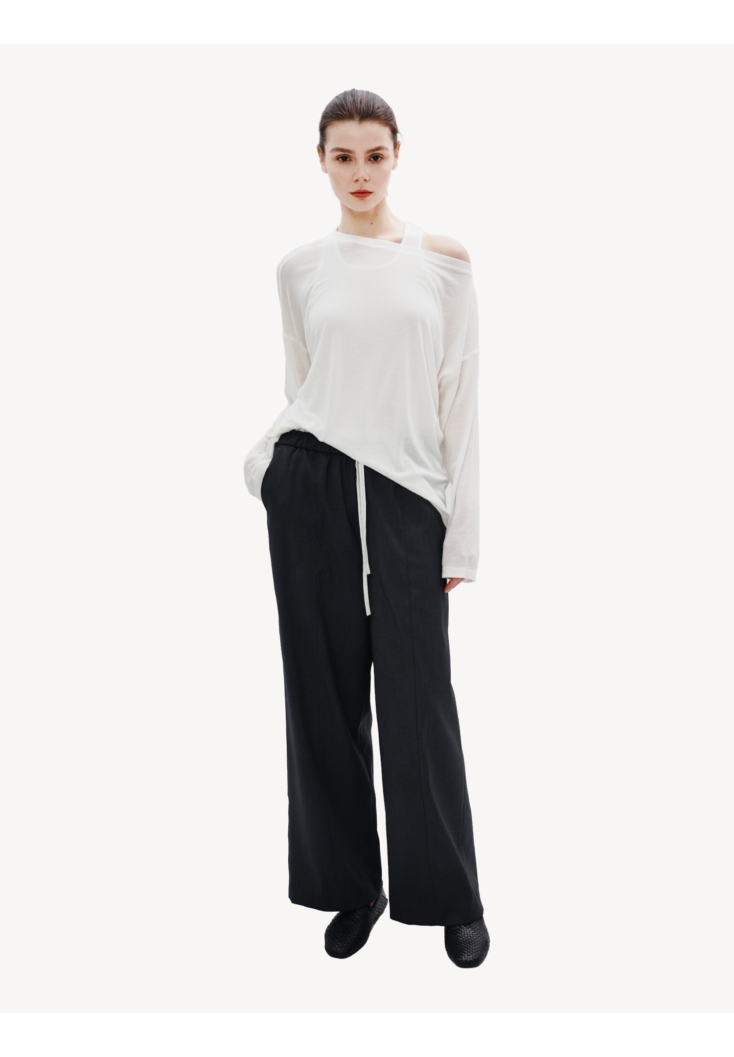 Relaxed Wool Drawstring Pants