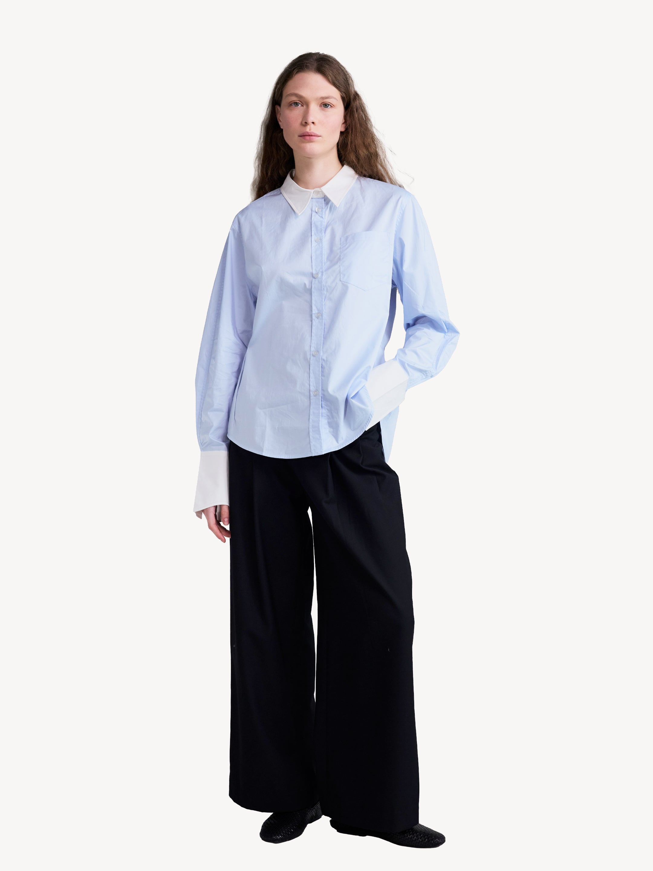 Contrast Collar Shirt