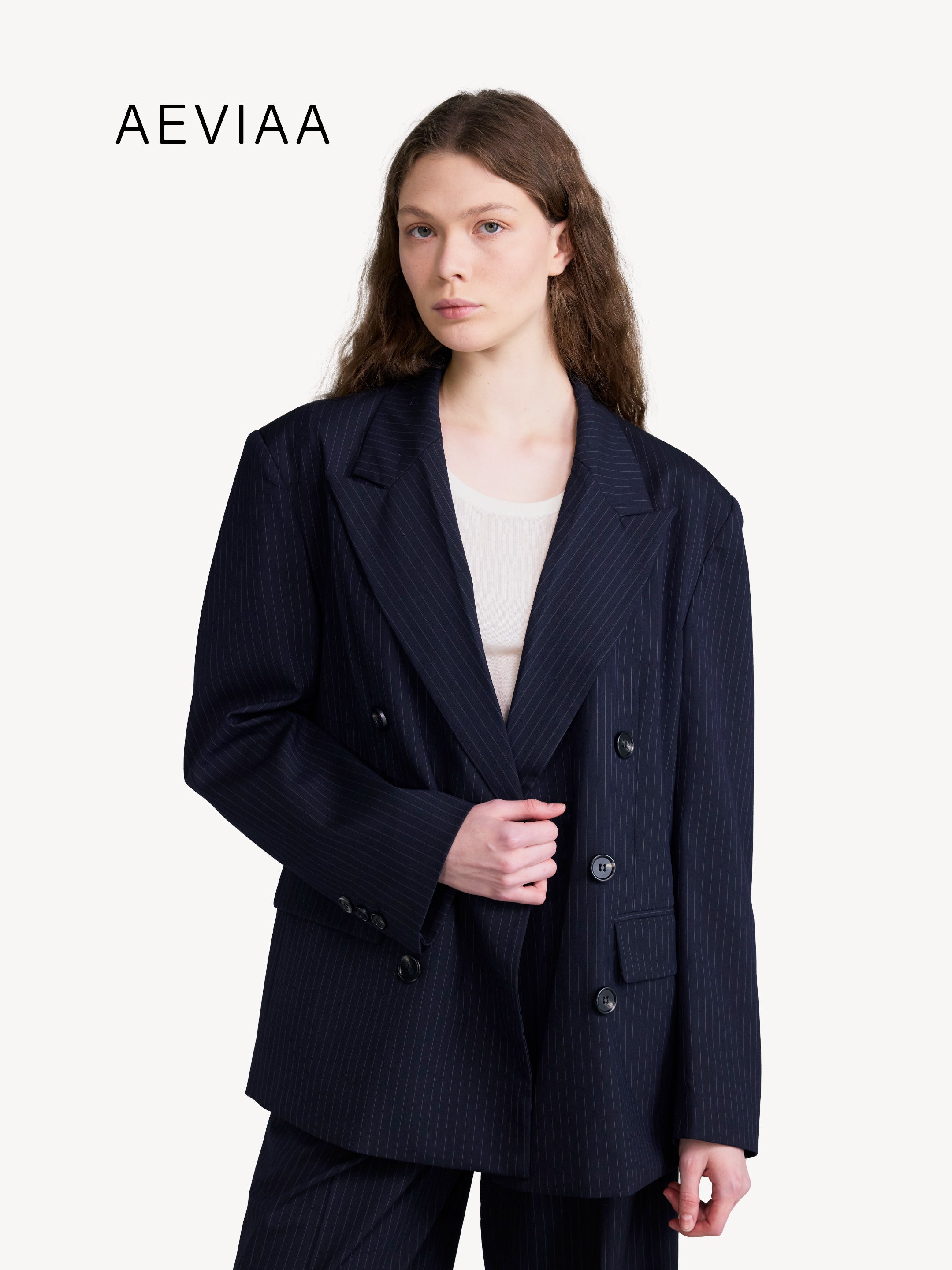 Pinstripe Double Blazer