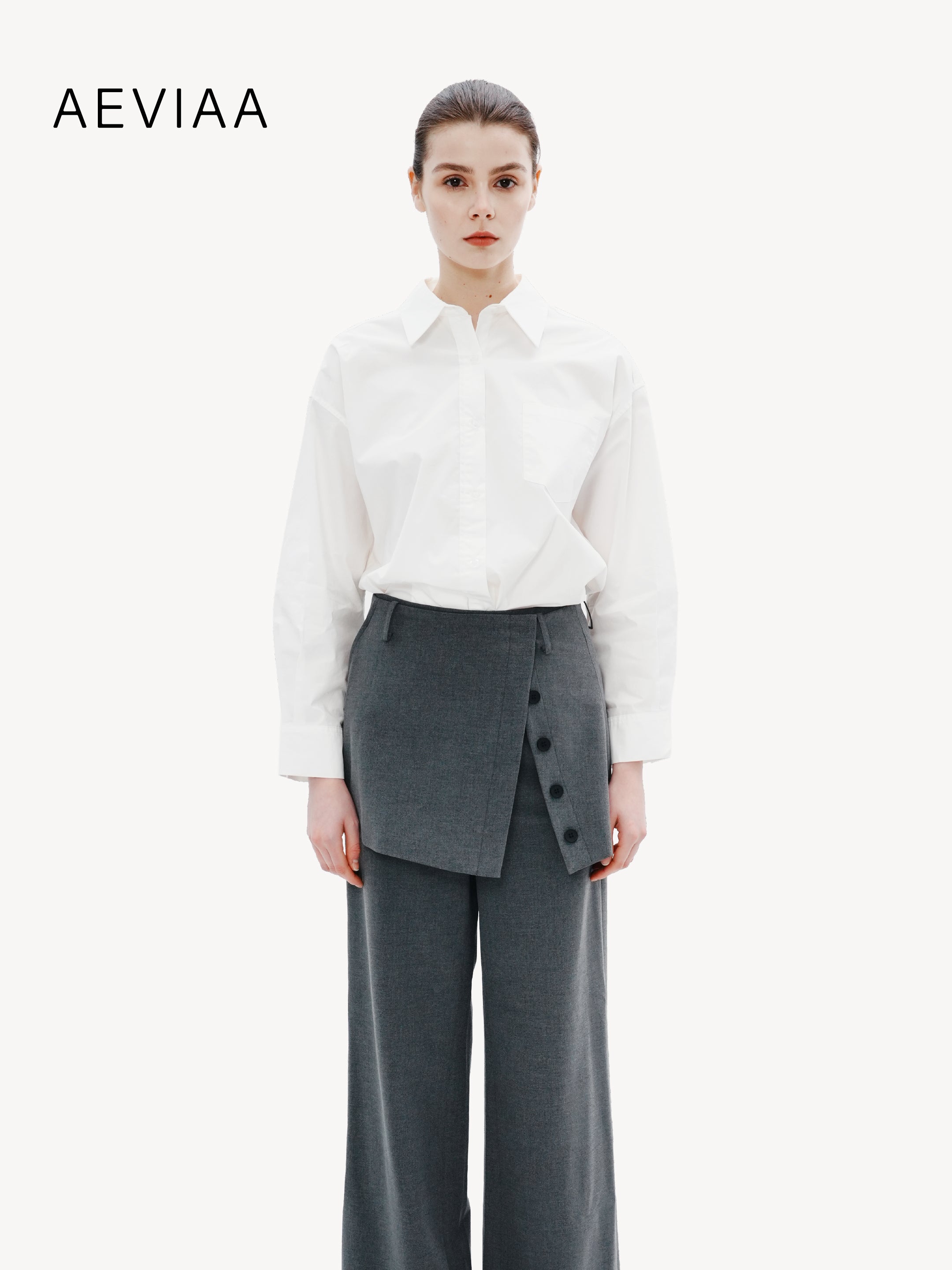 Layered Wool-Blend Trousers