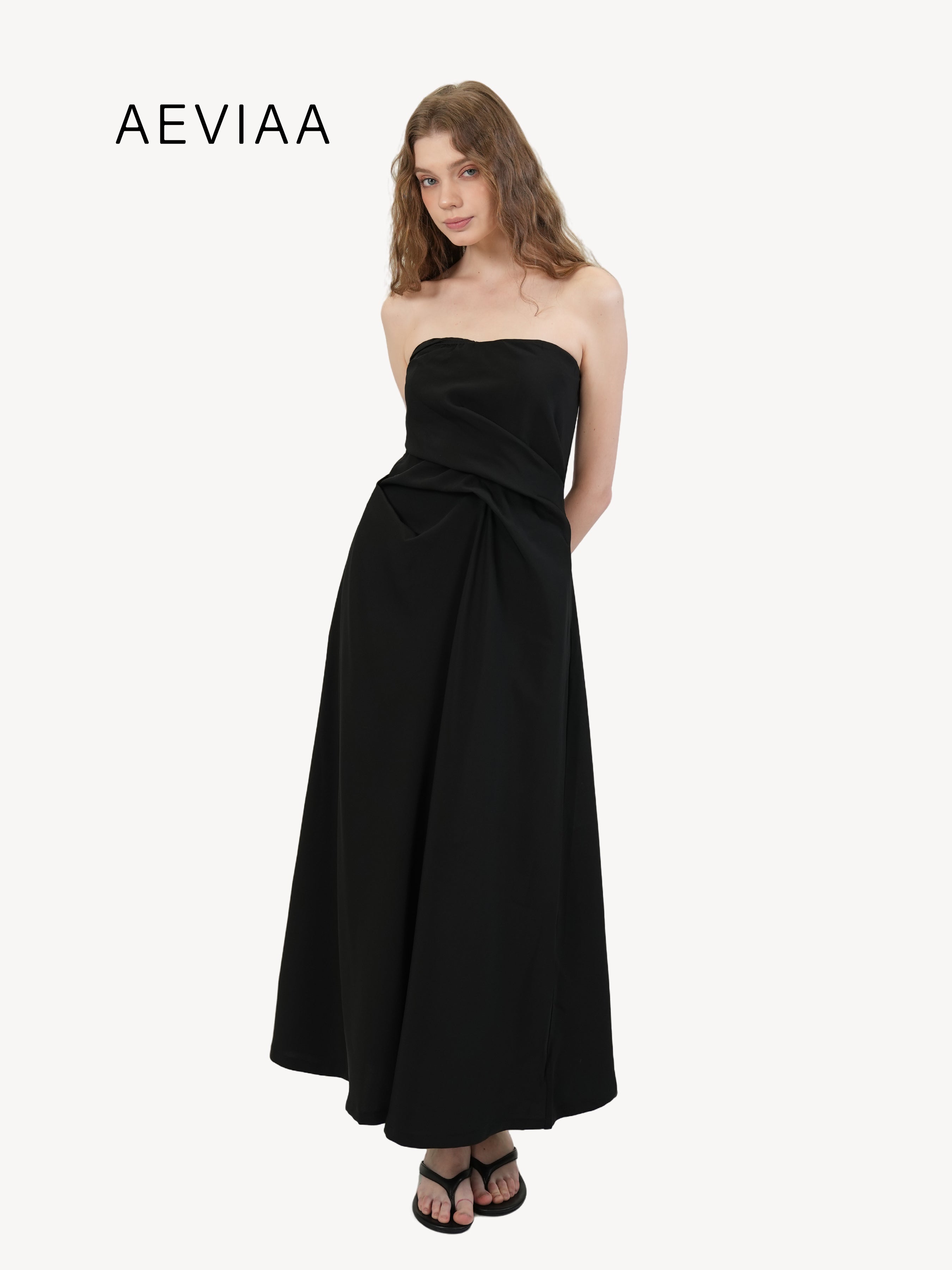 Wool Strapless Maxi Dress