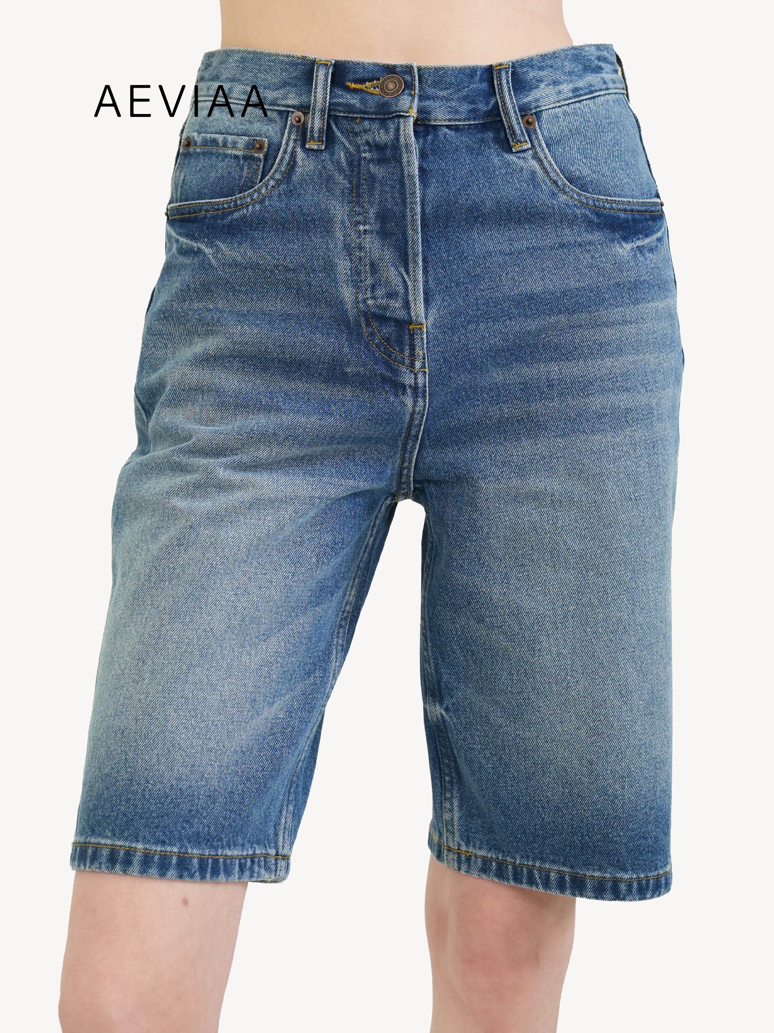 The High-Rise Denim Shorts