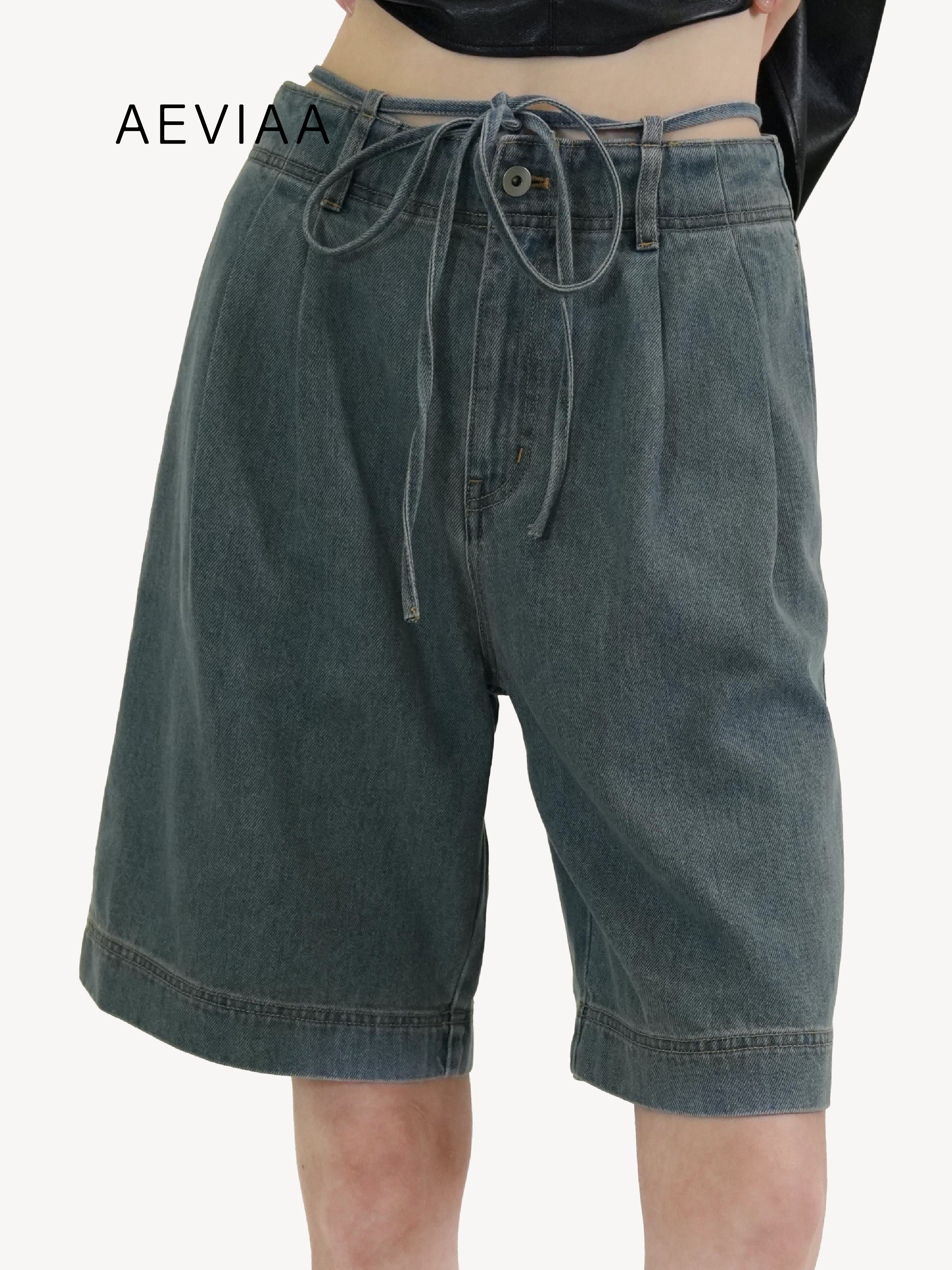 Relaxed Cotton Denim Shorts