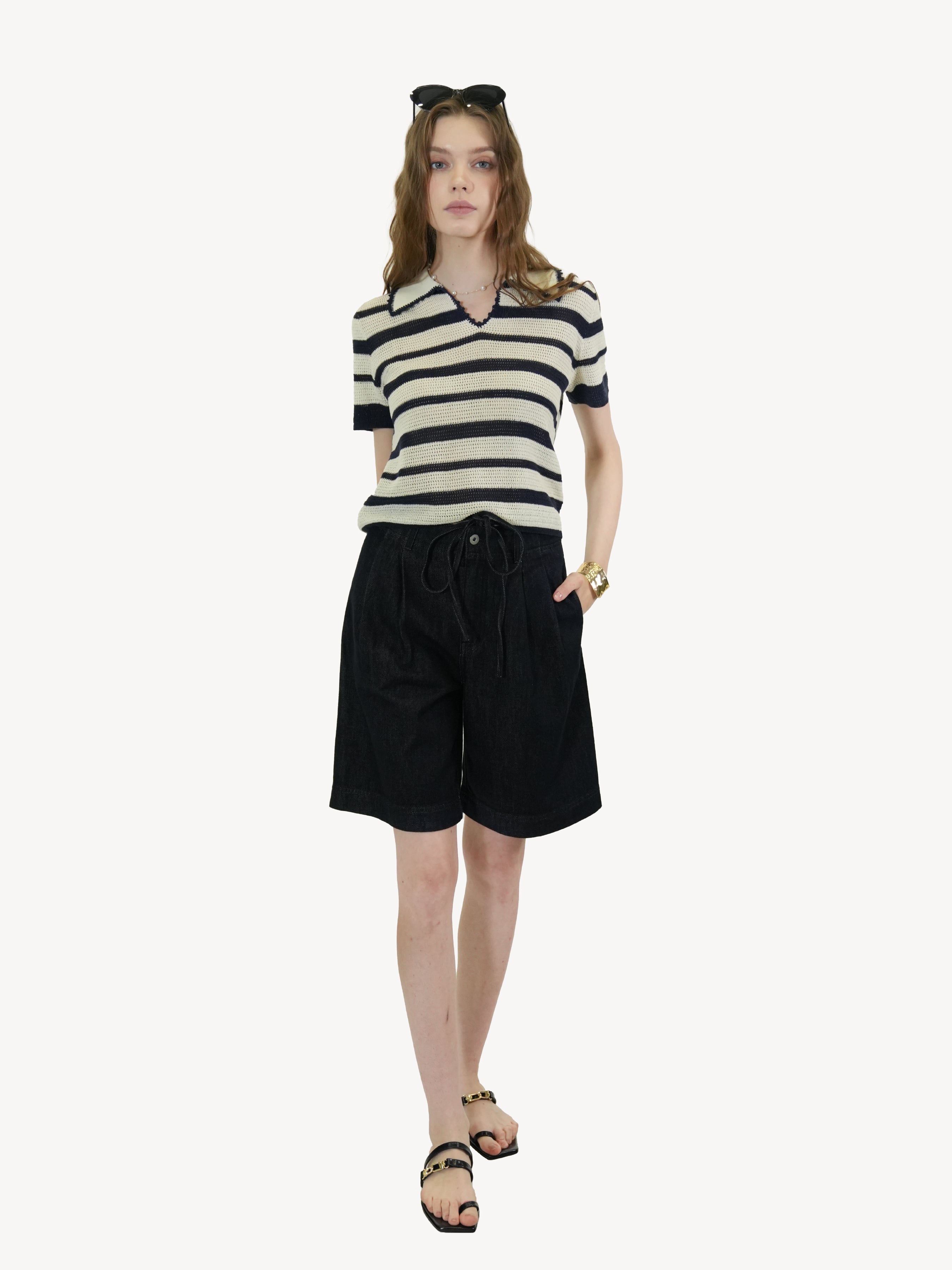 Relaxed Cotton Denim Shorts