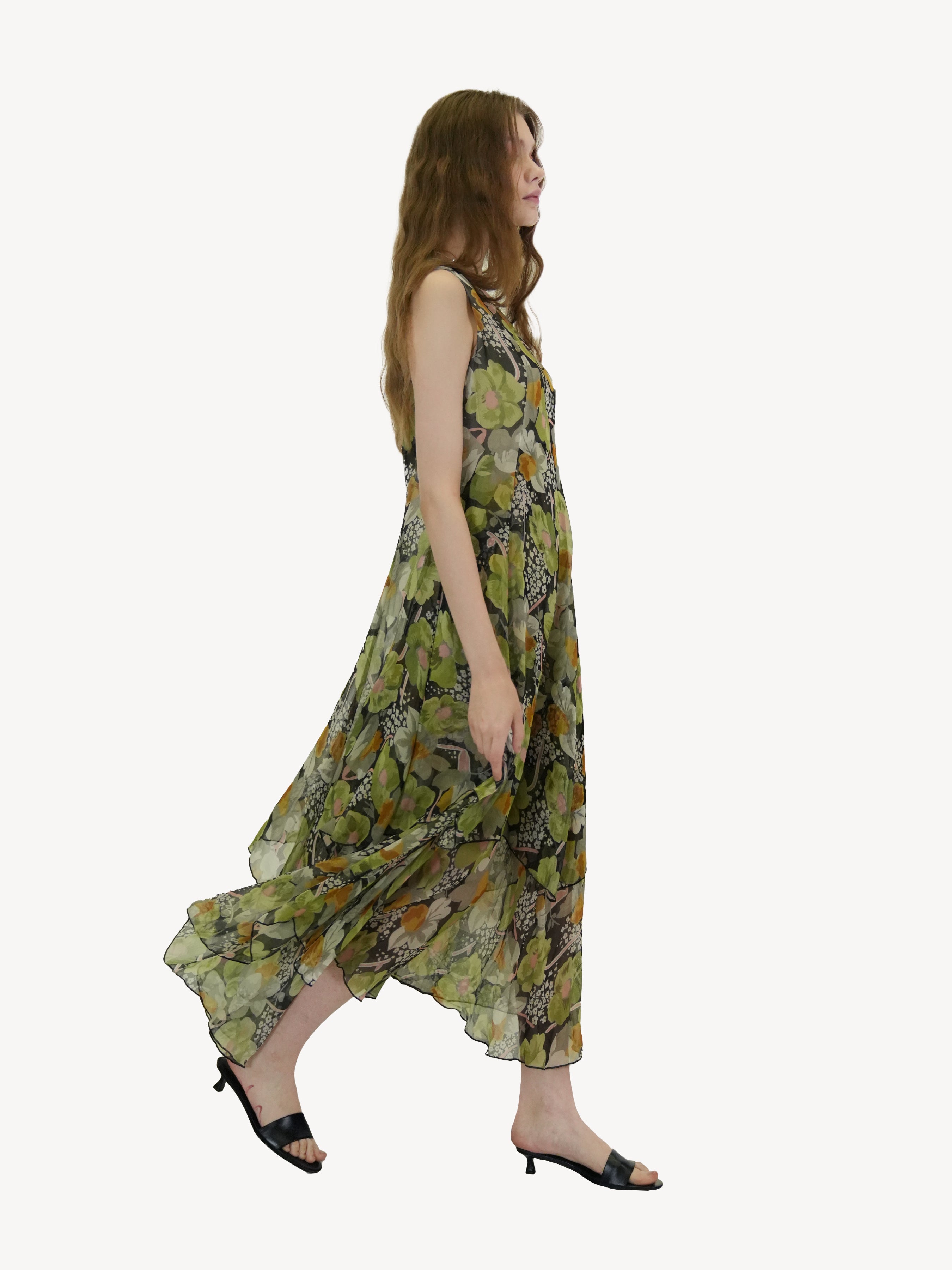 Botanical Wrap Midi Dress