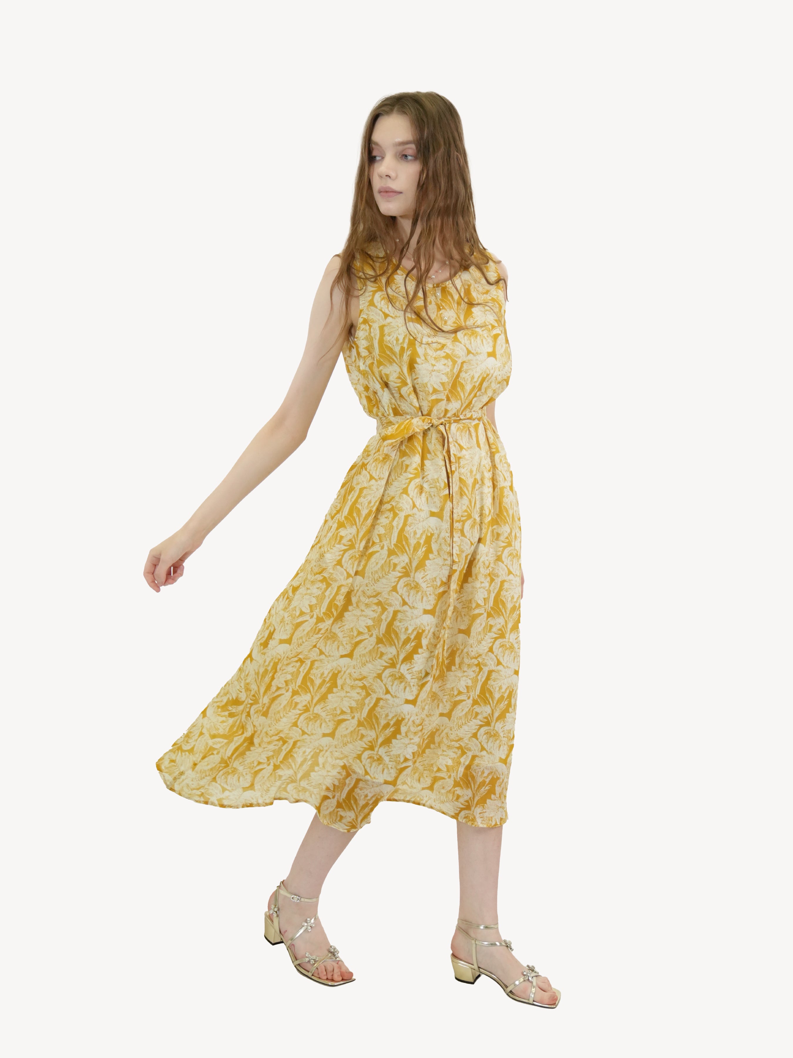 Ramie Floral Midi Dress