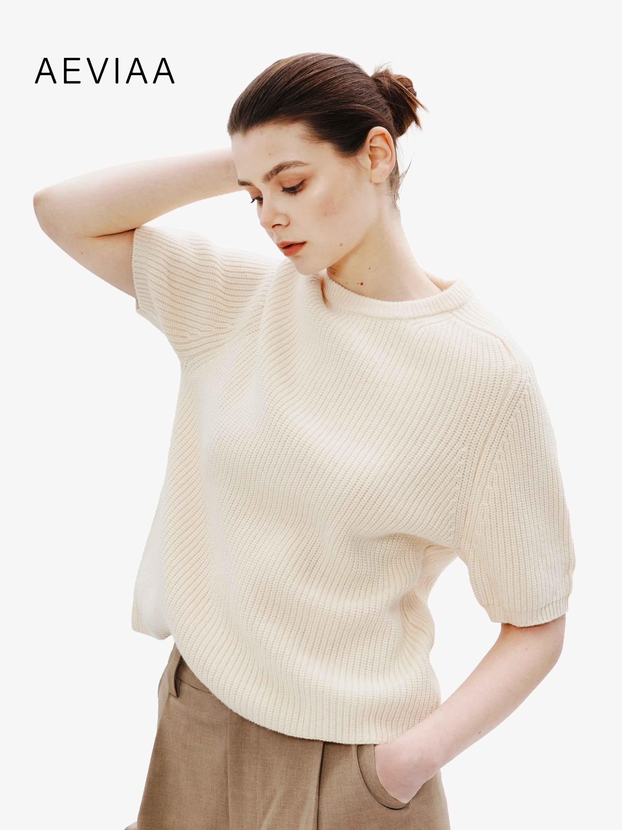 Ribbed Short-Sleeve Knit