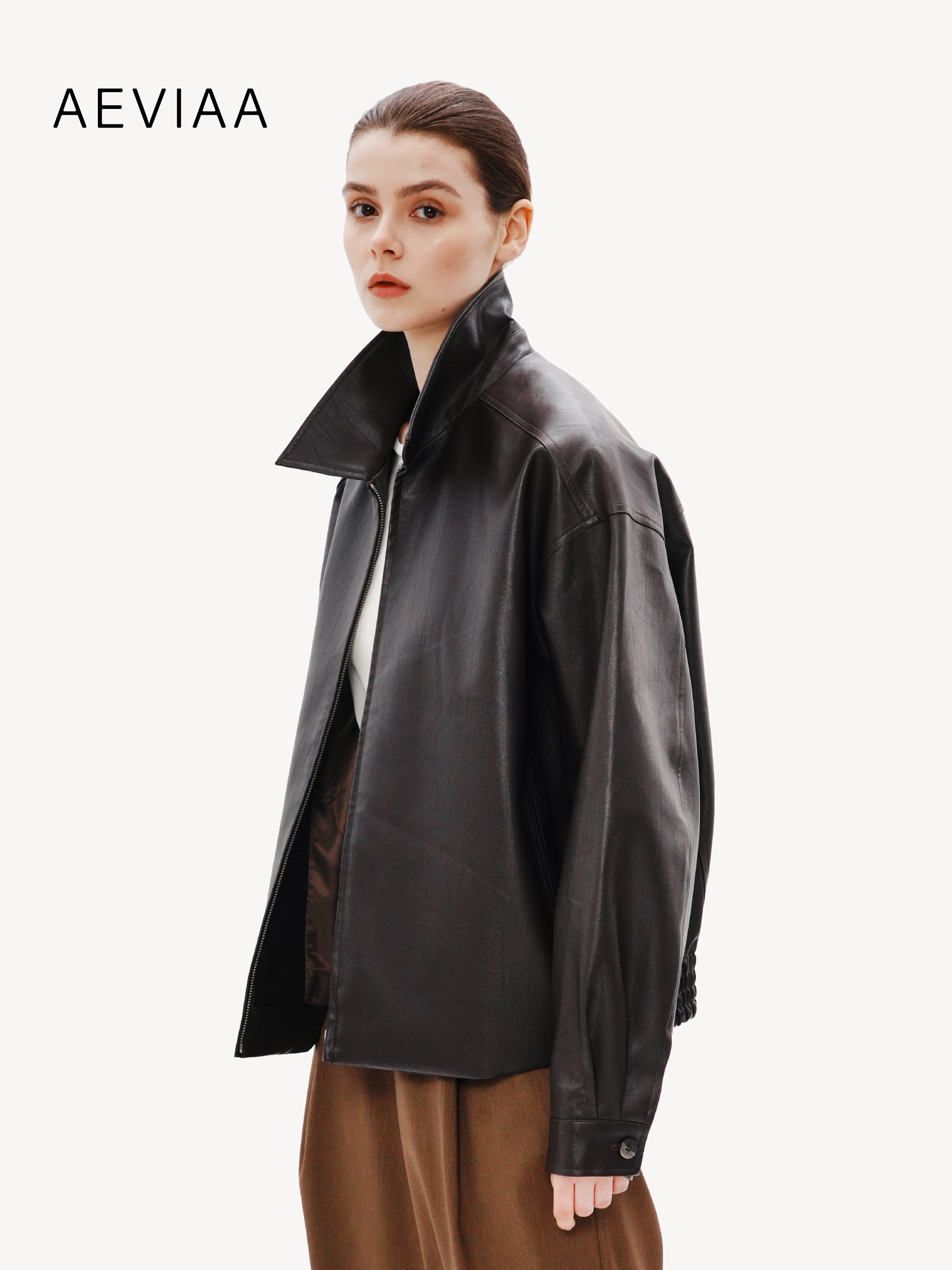 Contemporary Leather Zip Jacket