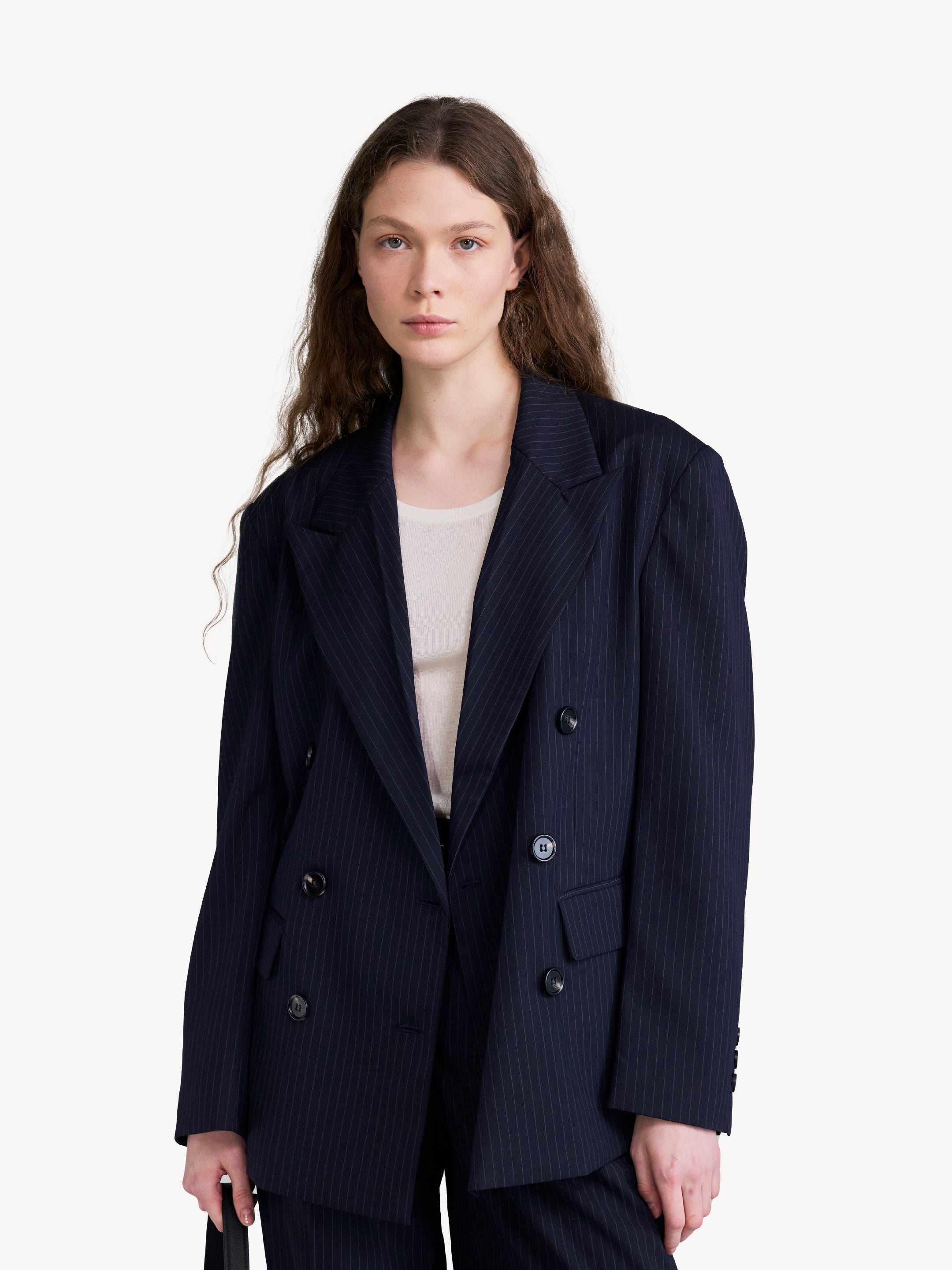 Pinstripe Double Blazer