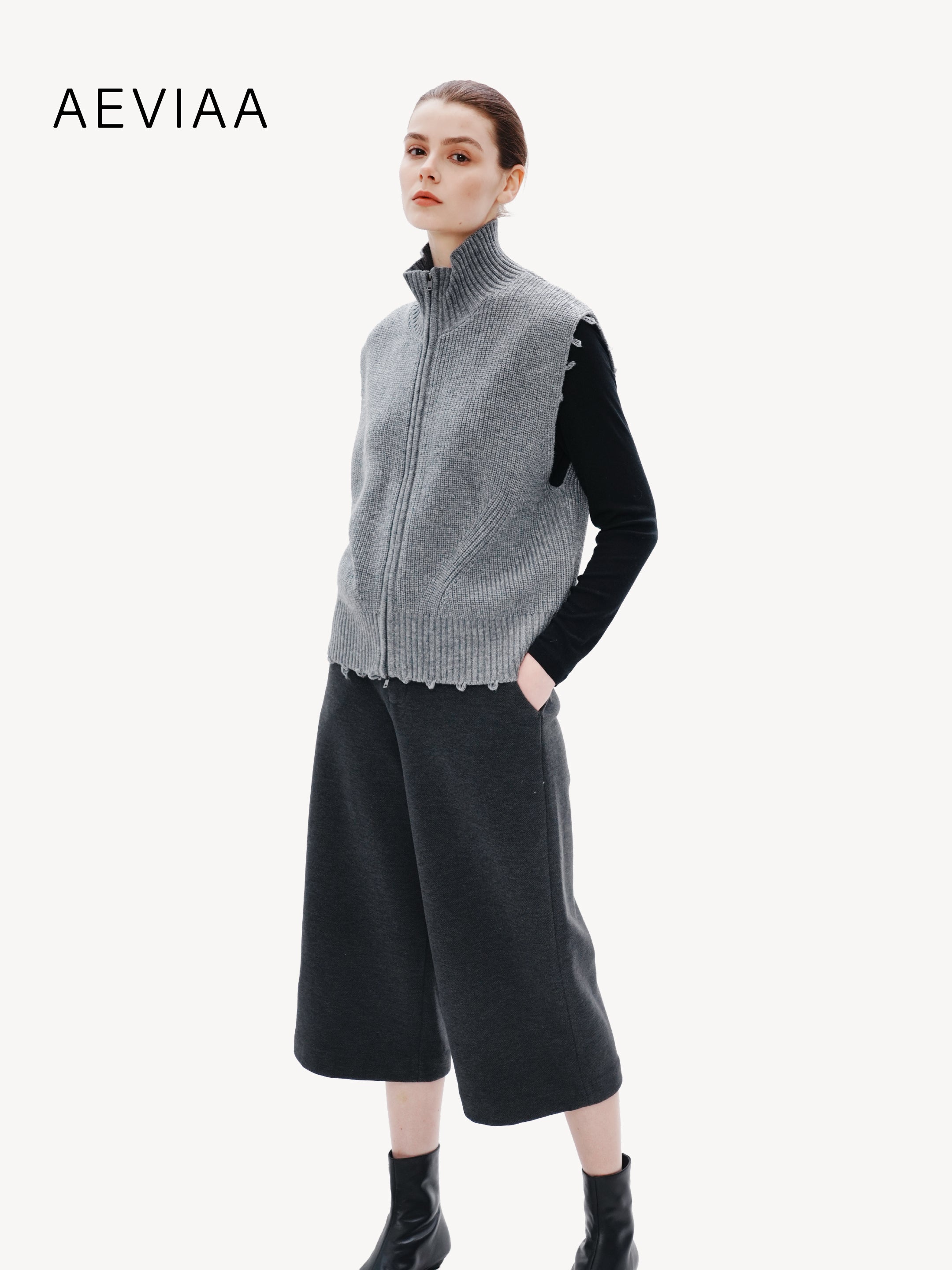 Structured Wool Zip Vest