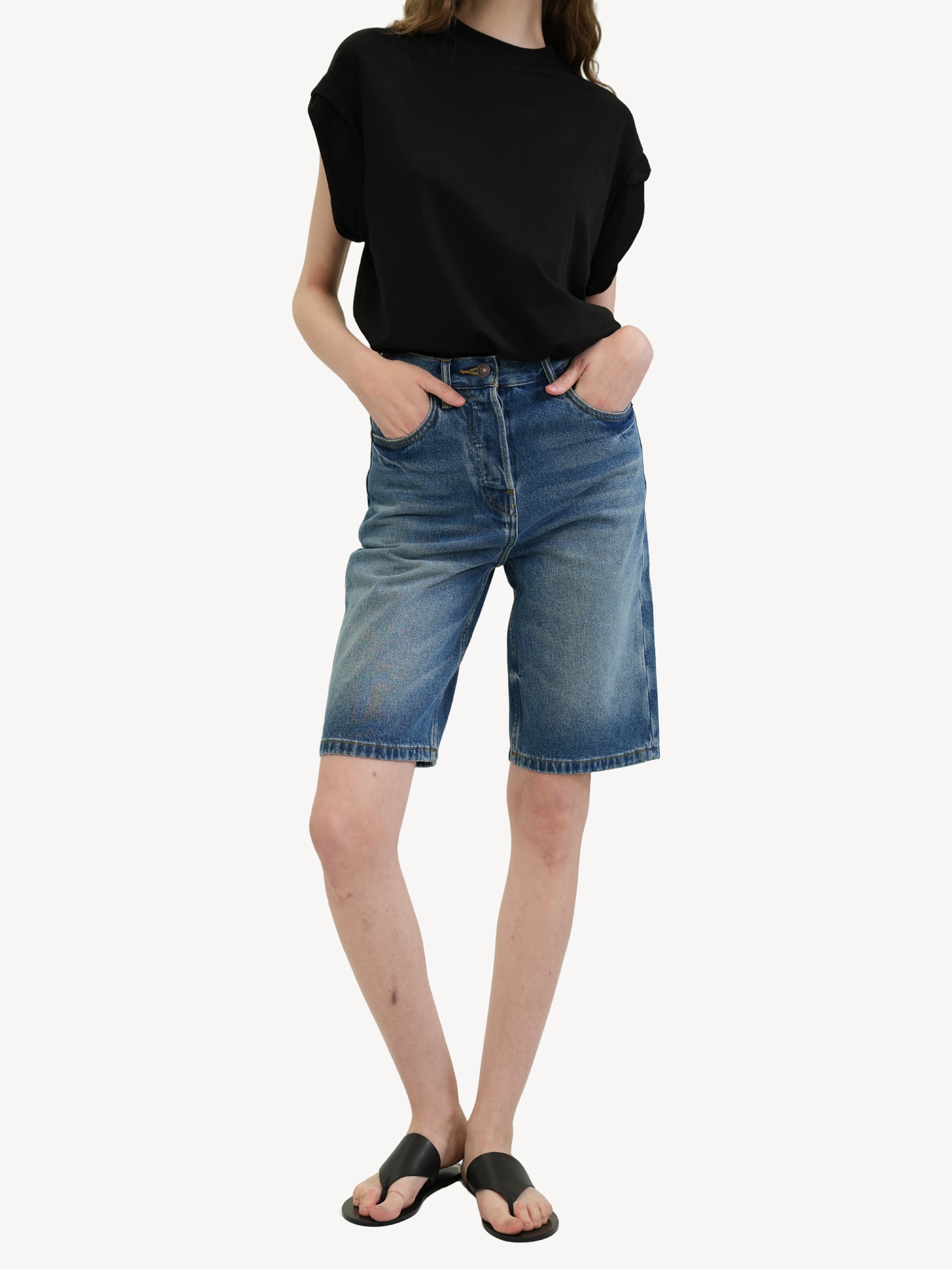 The High-Rise Denim Shorts