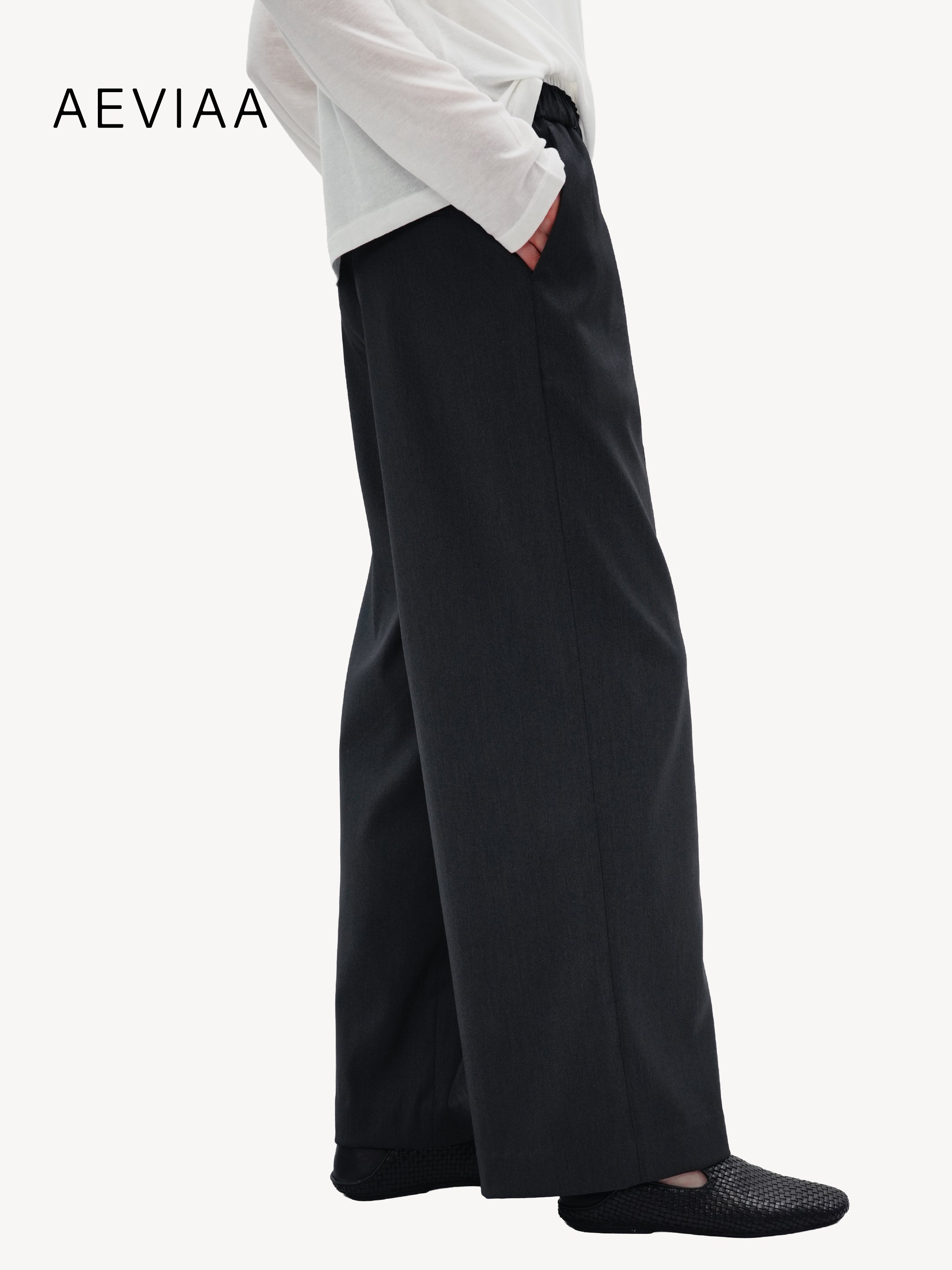 Relaxed Wool Drawstring Pants