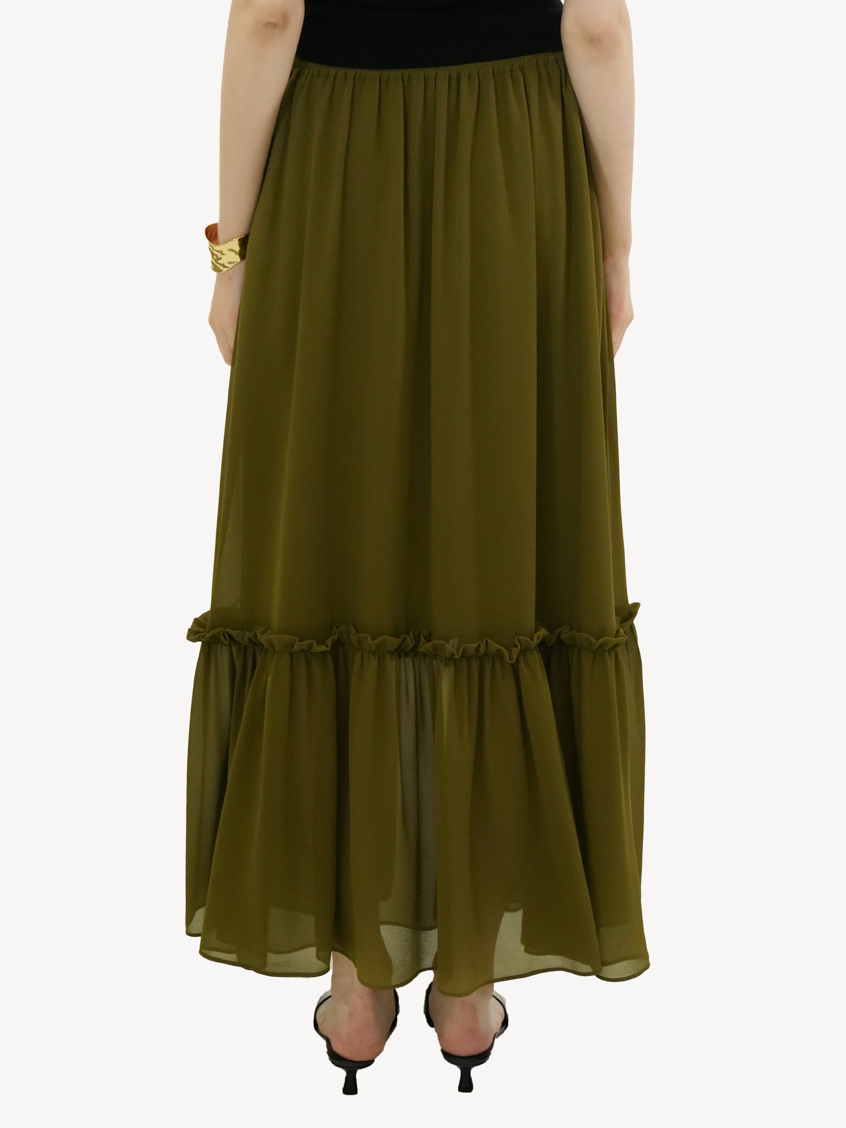 Tiered Viscose Maxi Skirt