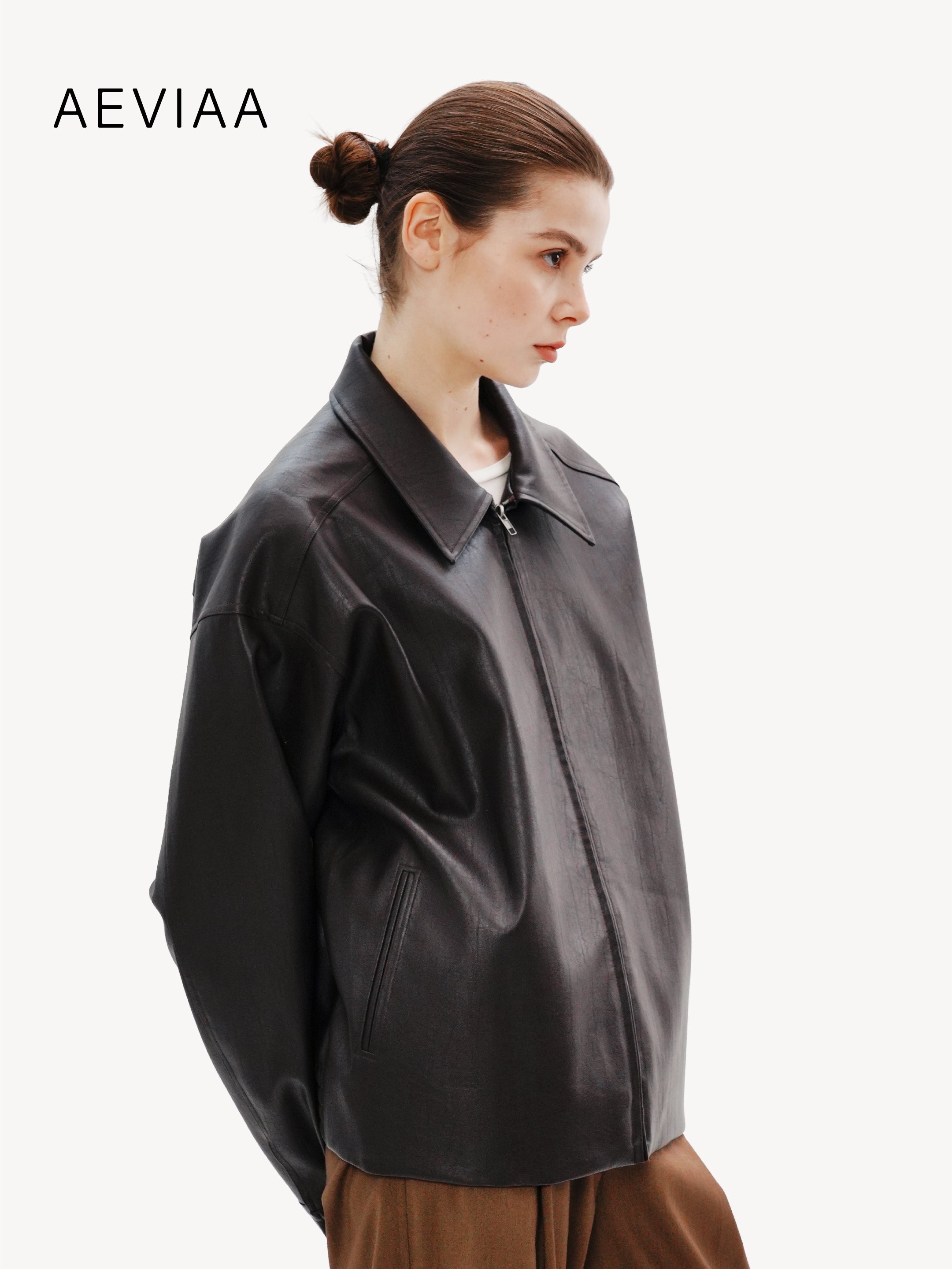 Contemporary Leather Zip Jacket