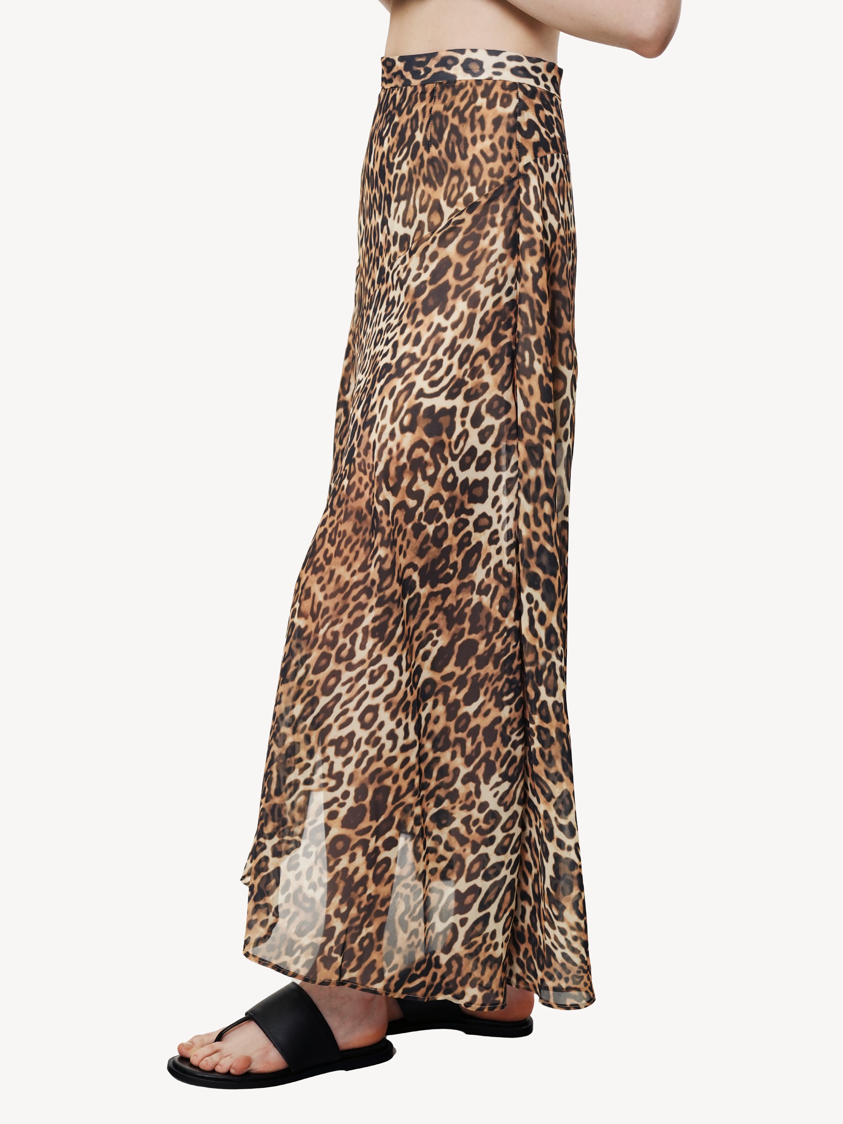 Leopard Print Midi Skirt