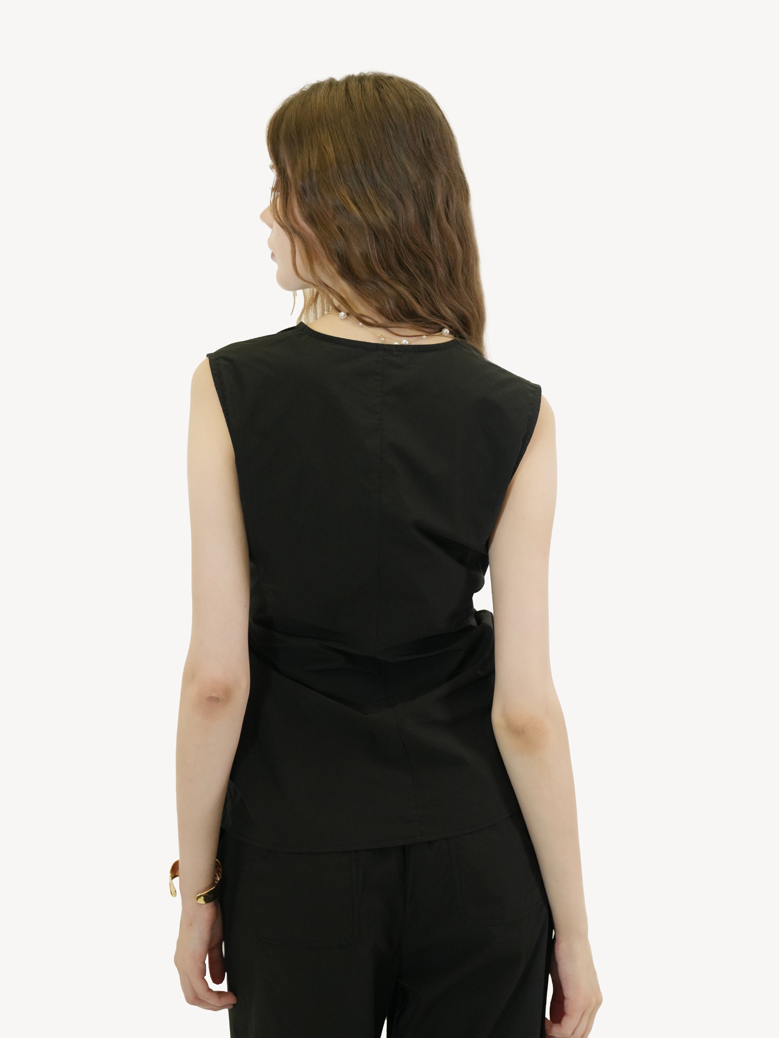 Cotton Sleeveless Wrap Top