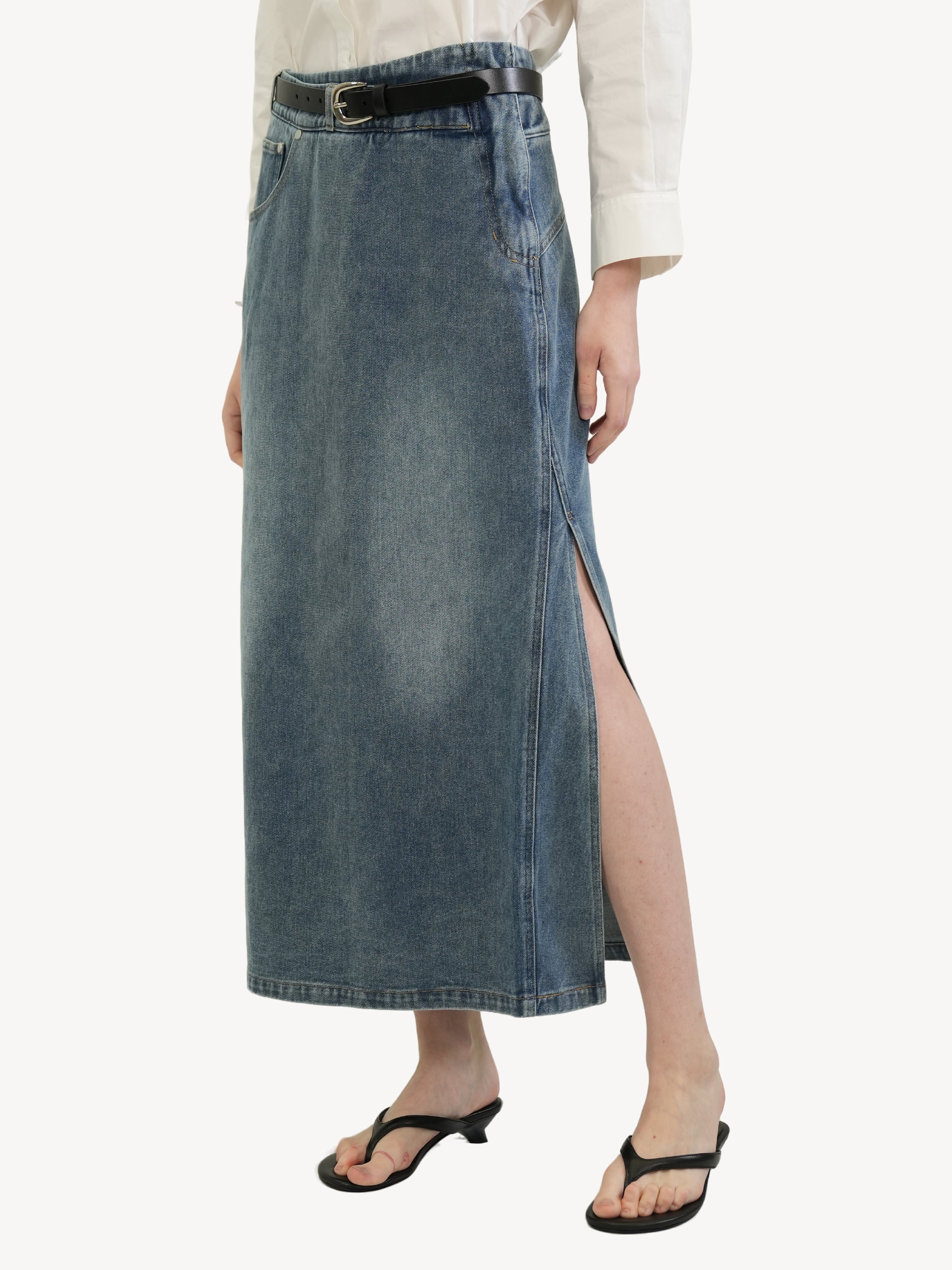 The Denim Split Skirt