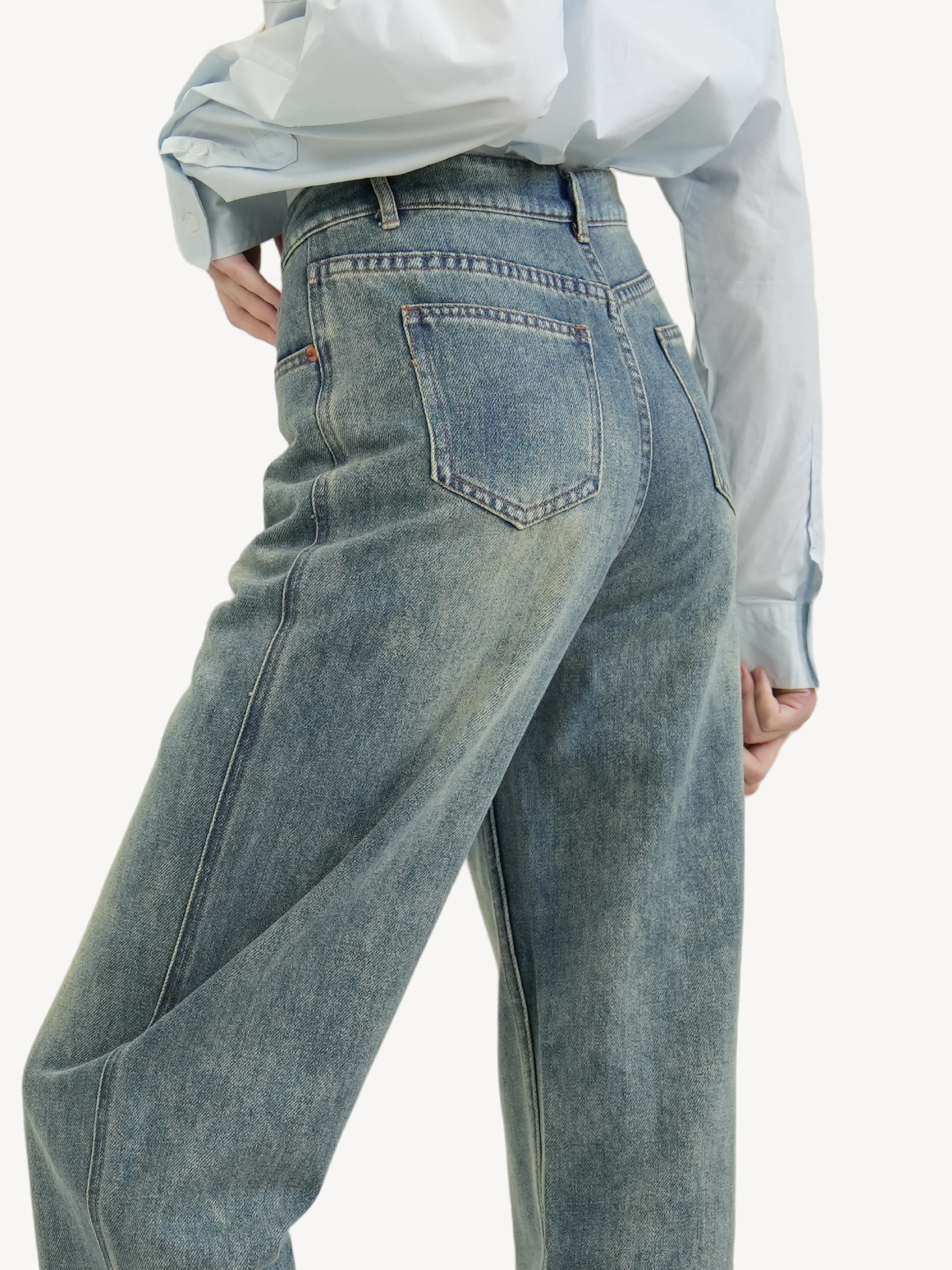 The Gold-Button Straight Jeans