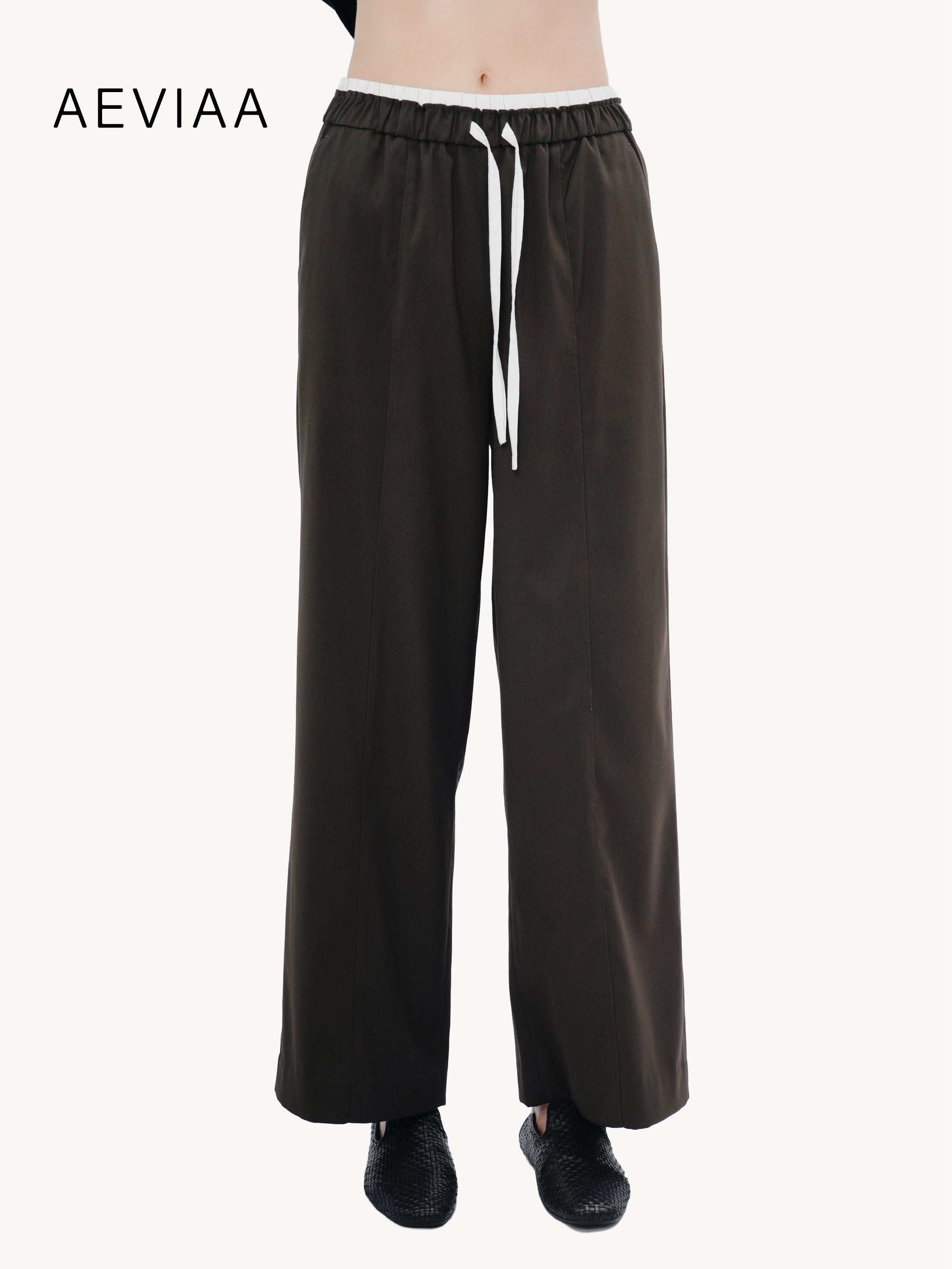 Relaxed Wool Drawstring Pants