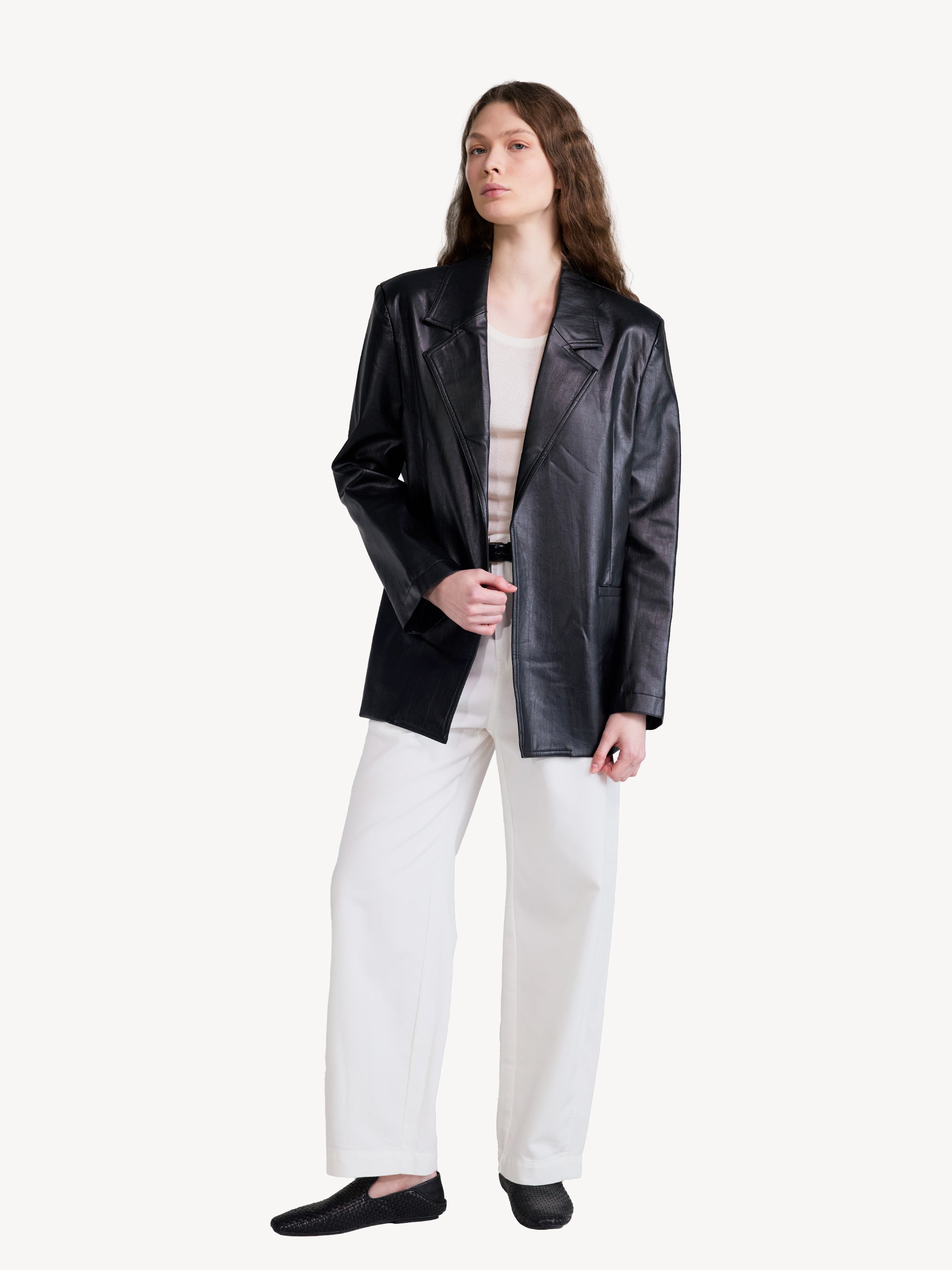 Tailored Leather Blazer