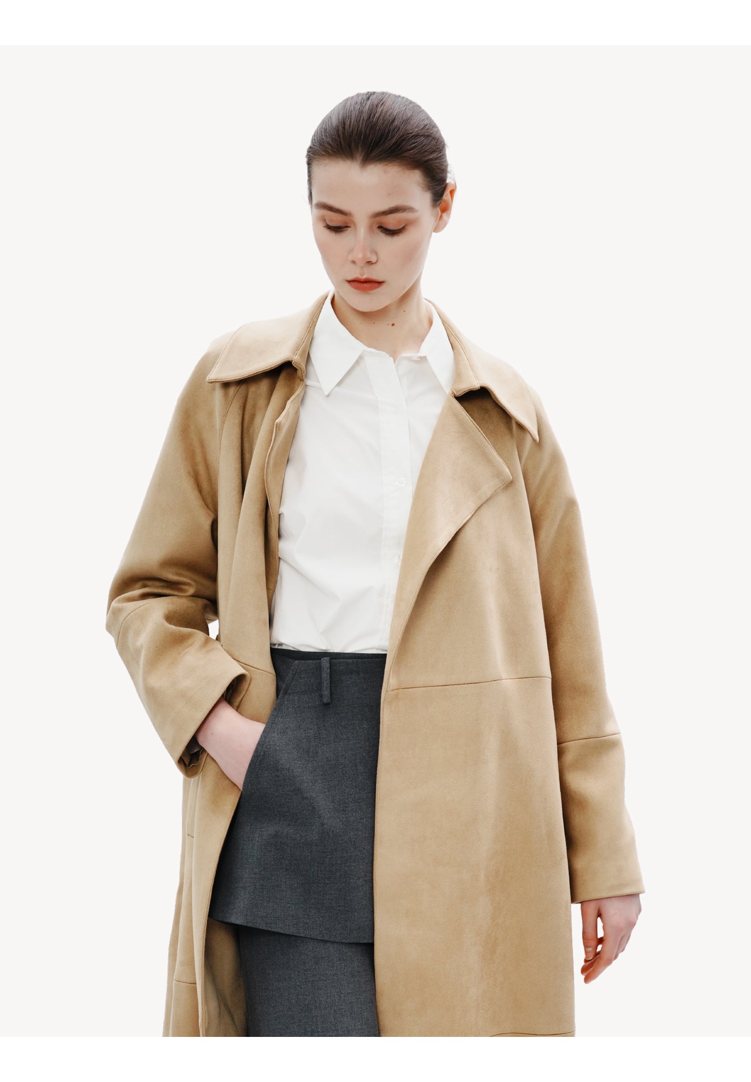 Sophisticated Leather Long Coat