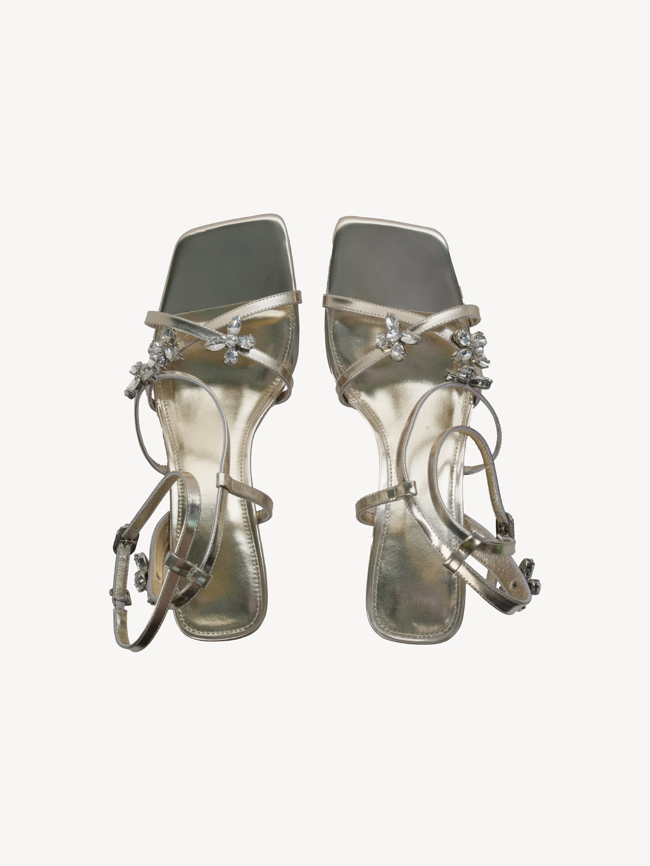 Embellished Metallic Sandals