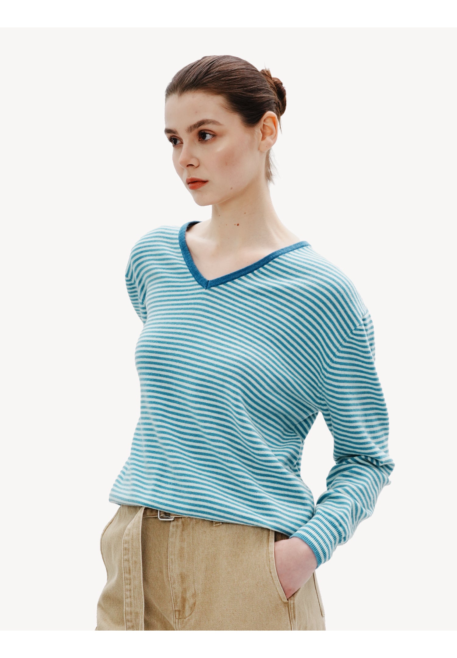 Minimalist Striped Wool Sweater