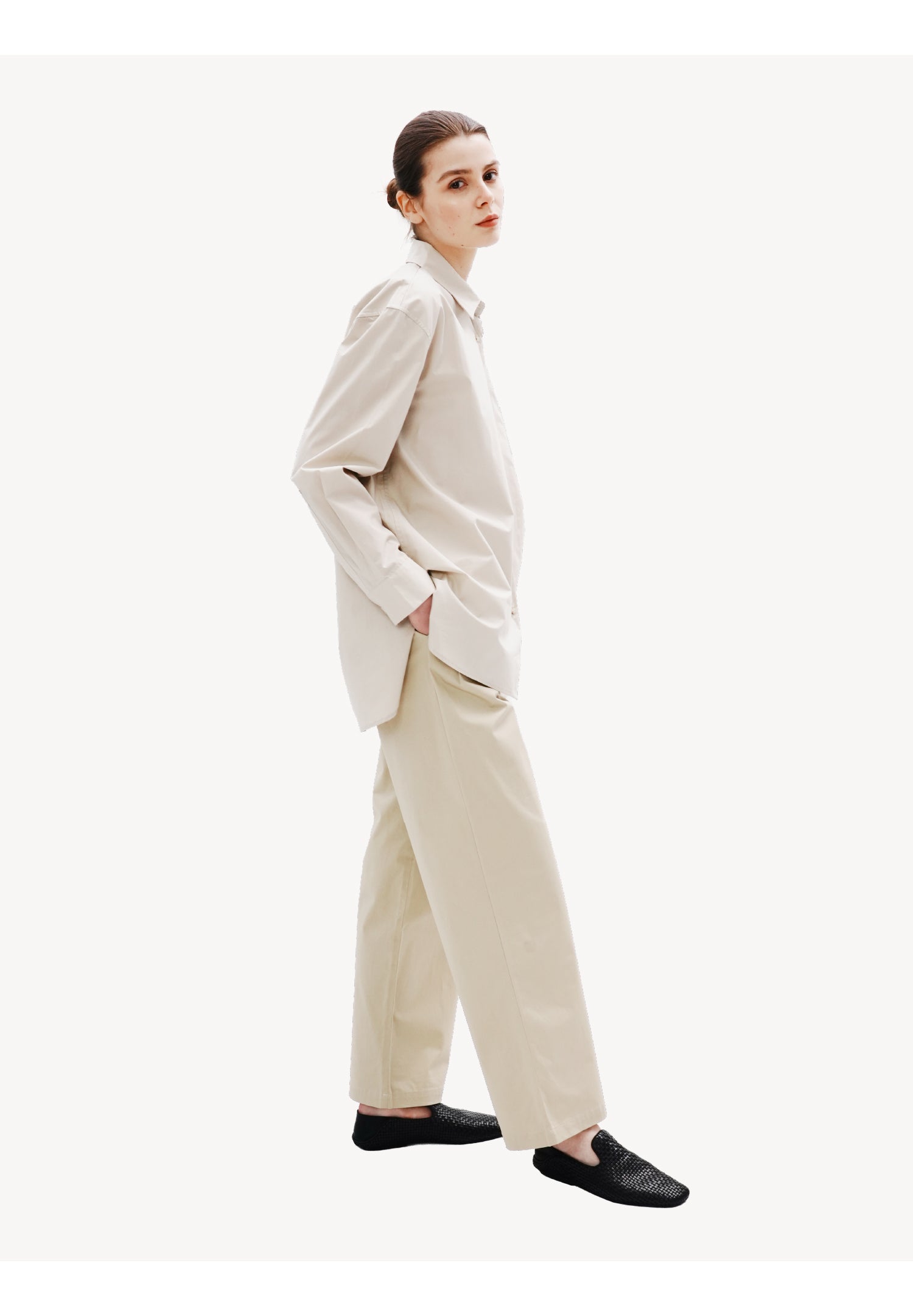 Wide-Leg Cotton Trousers