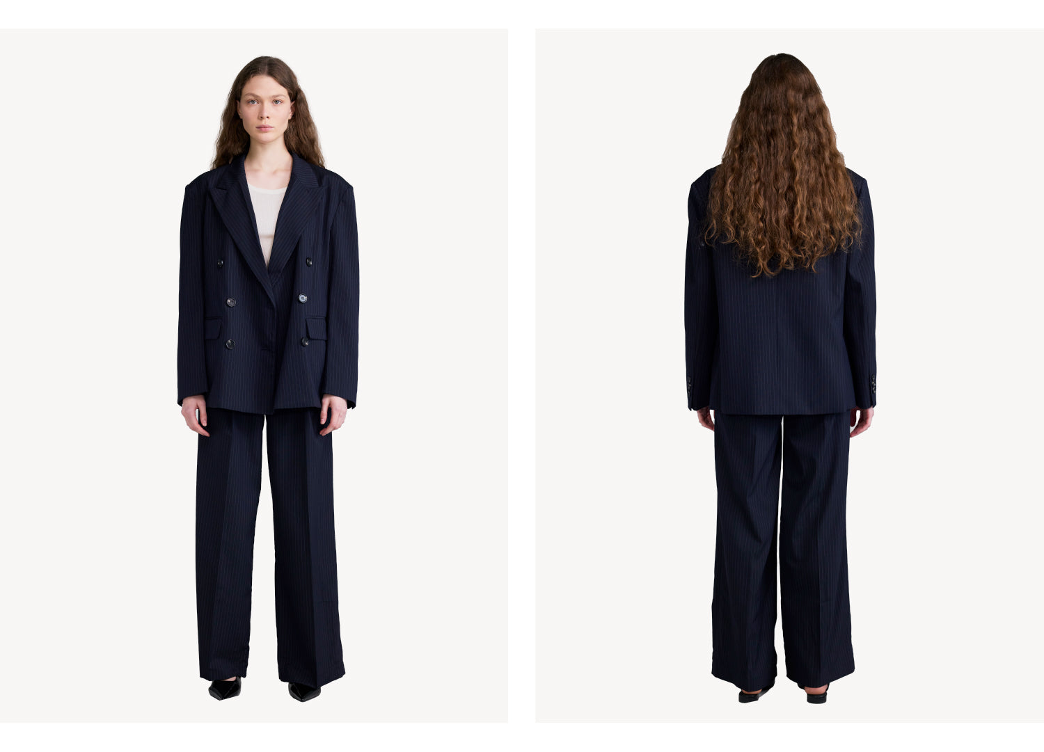 Pinstripe Double Blazer