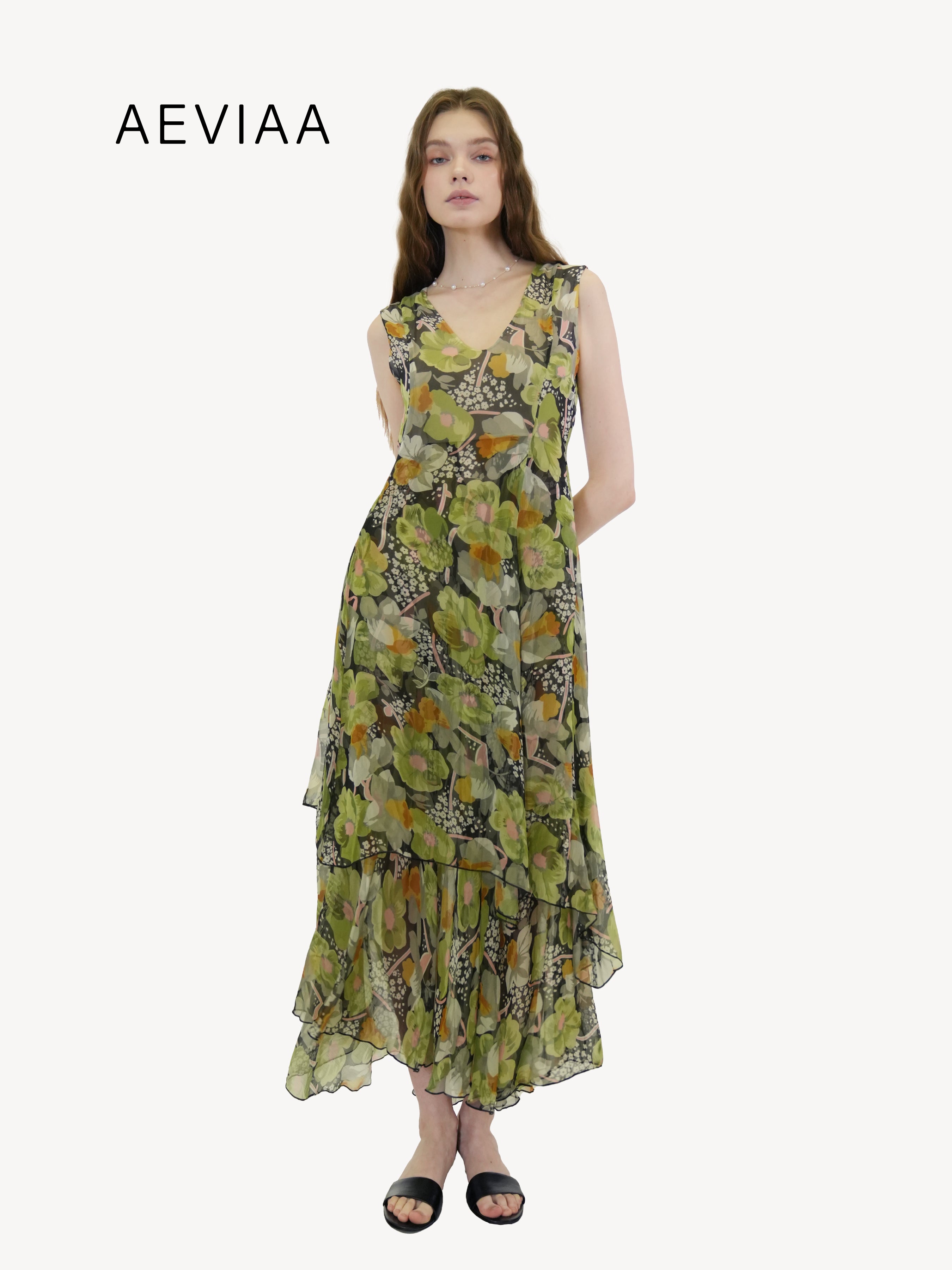 Botanical Wrap Midi Dress