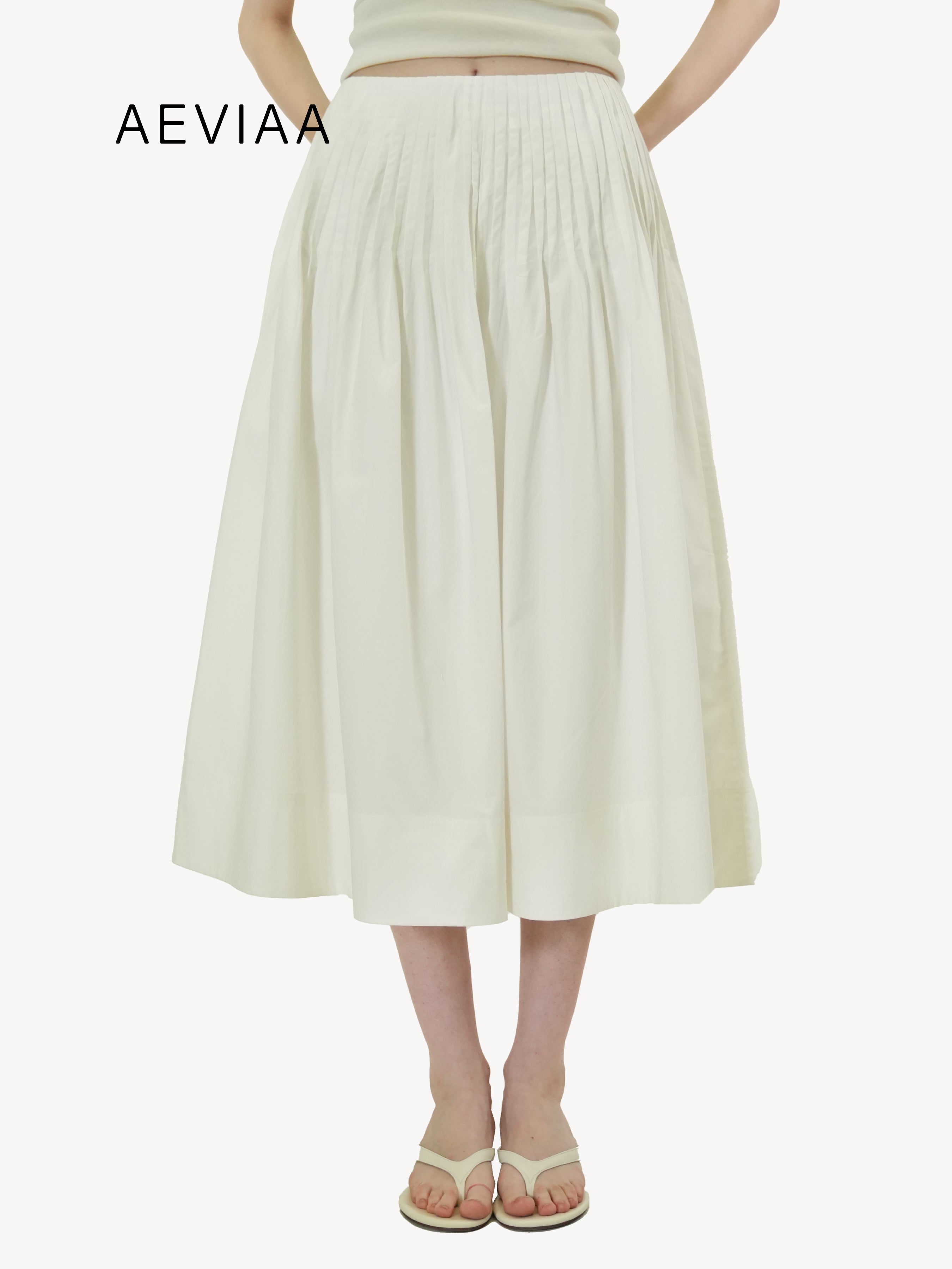 Cotton Midi Circle Skirt