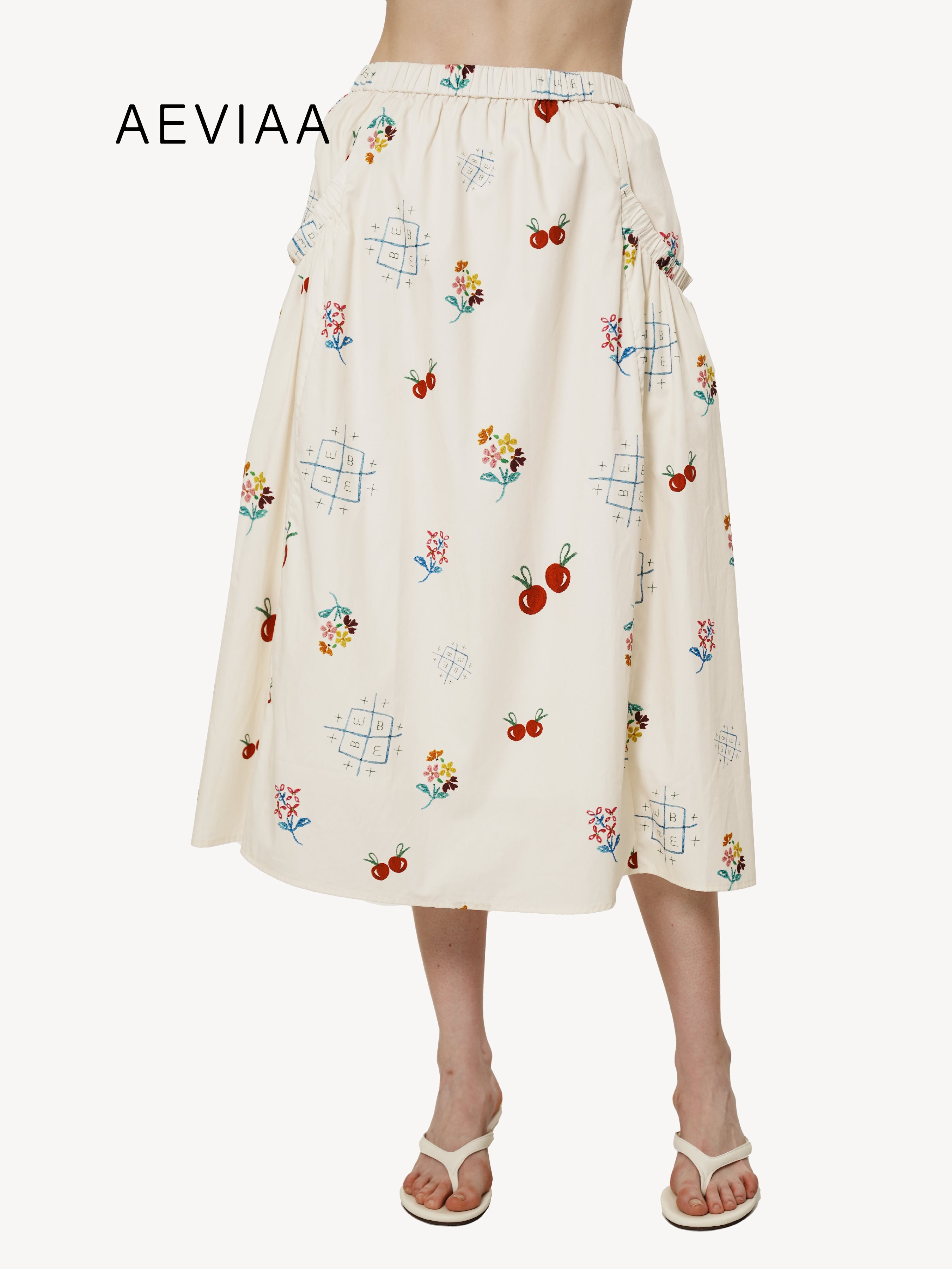 Printed Midi Skirt
