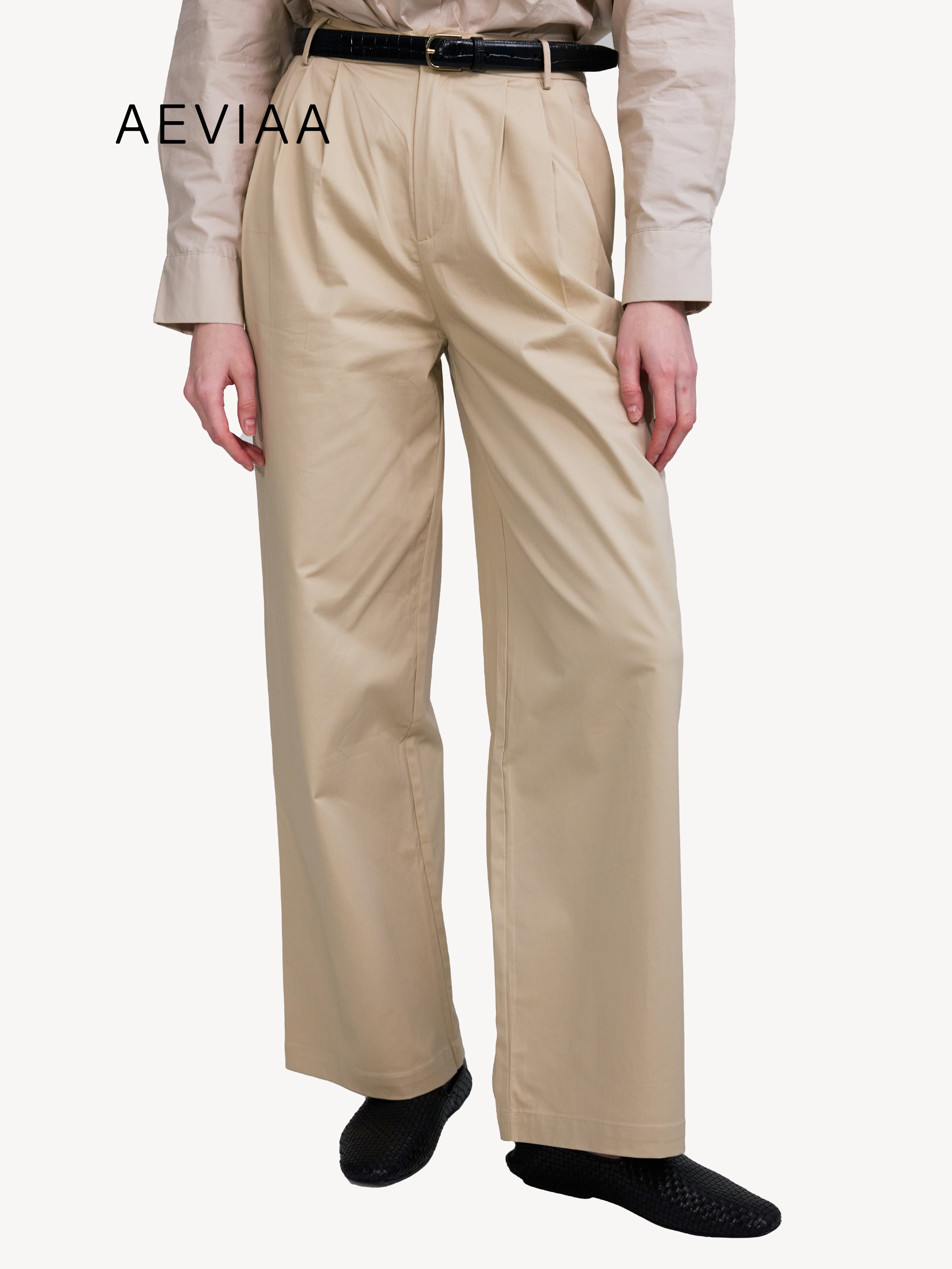 Pleated Wide Trousers