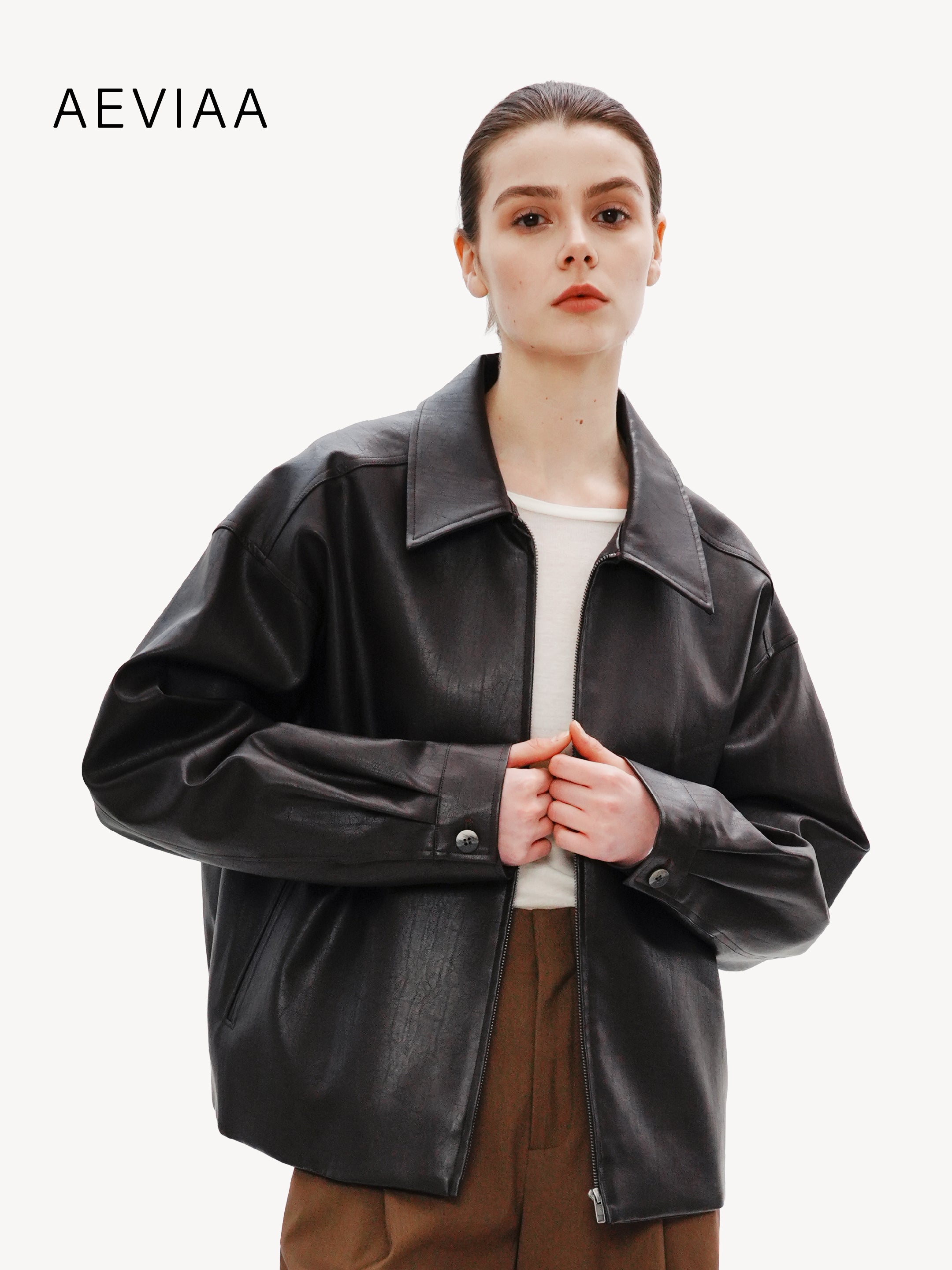 Contemporary Leather Zip Jacket