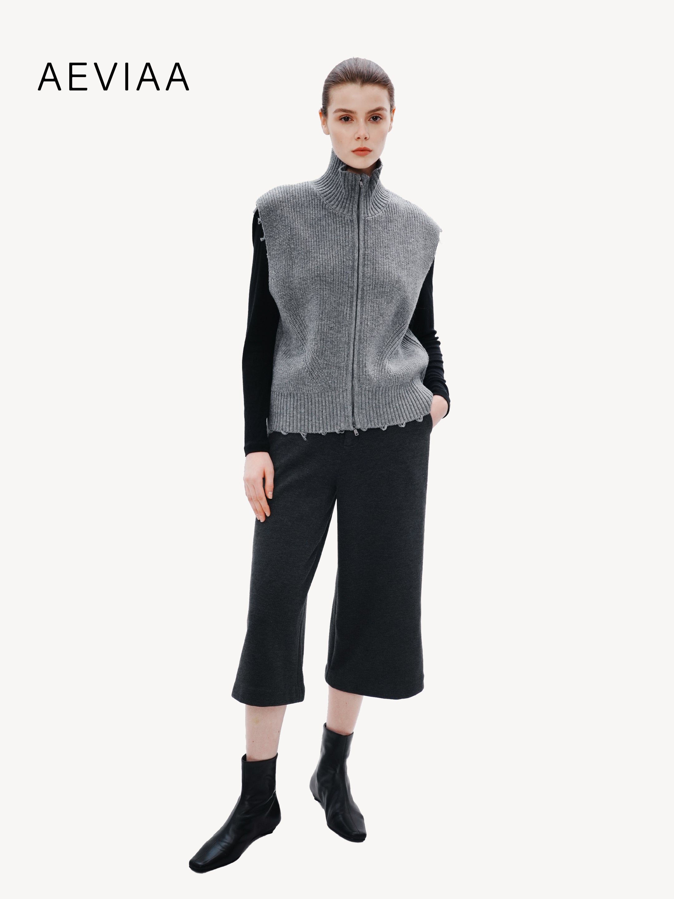 Structured Wool Zip Vest