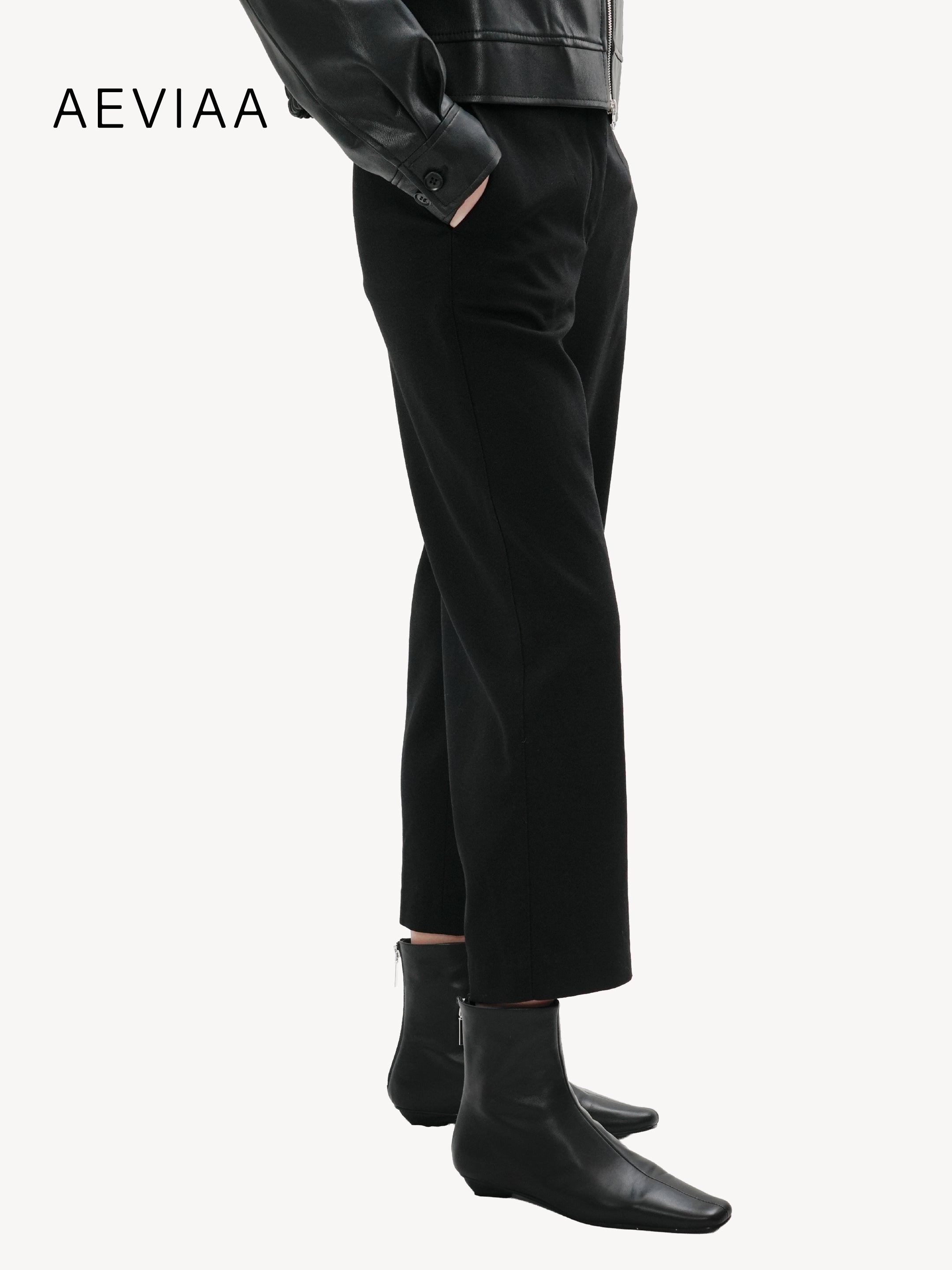 Cropped Wool Tailored Pants