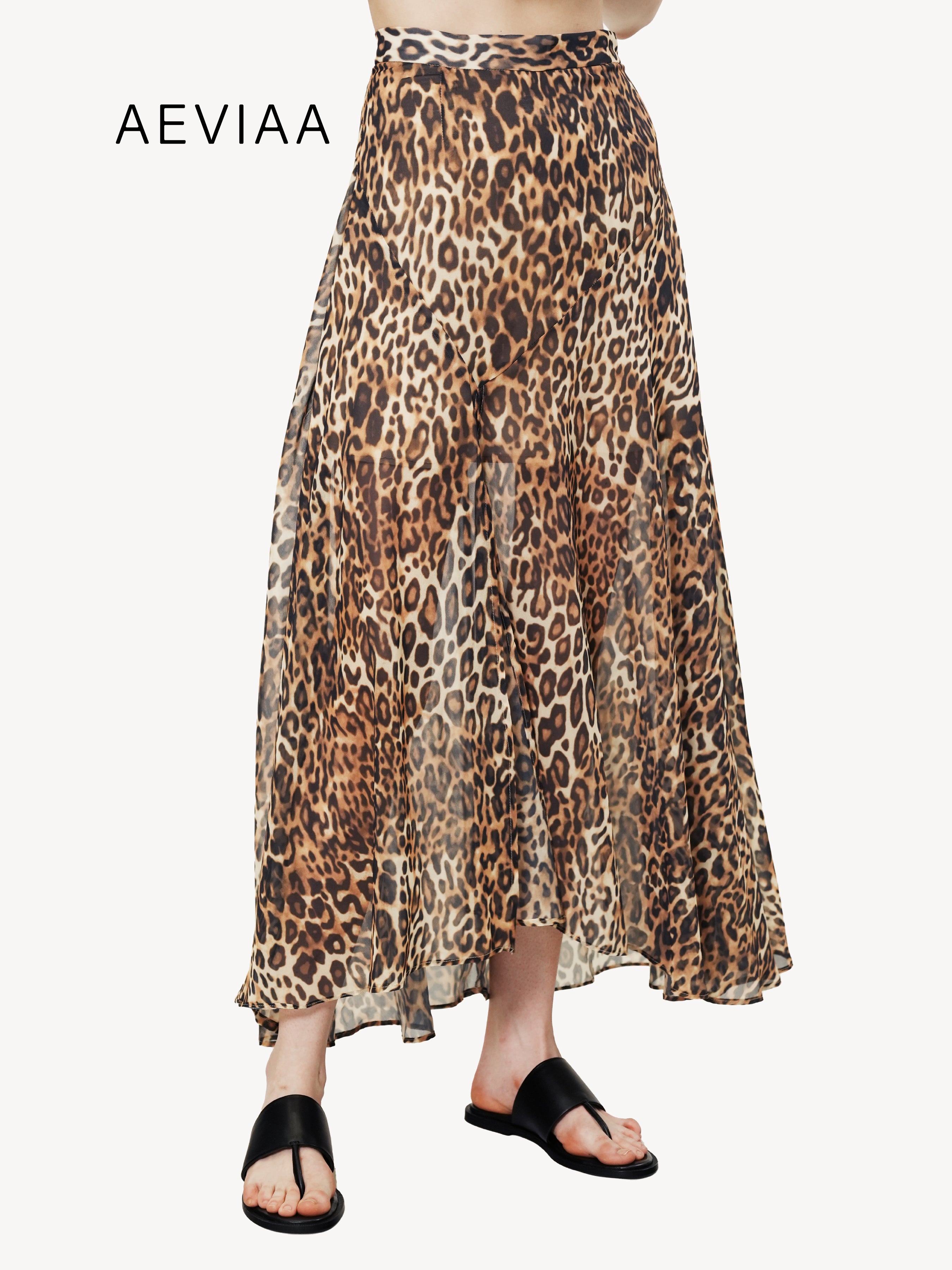 Leopard Print Midi Skirt