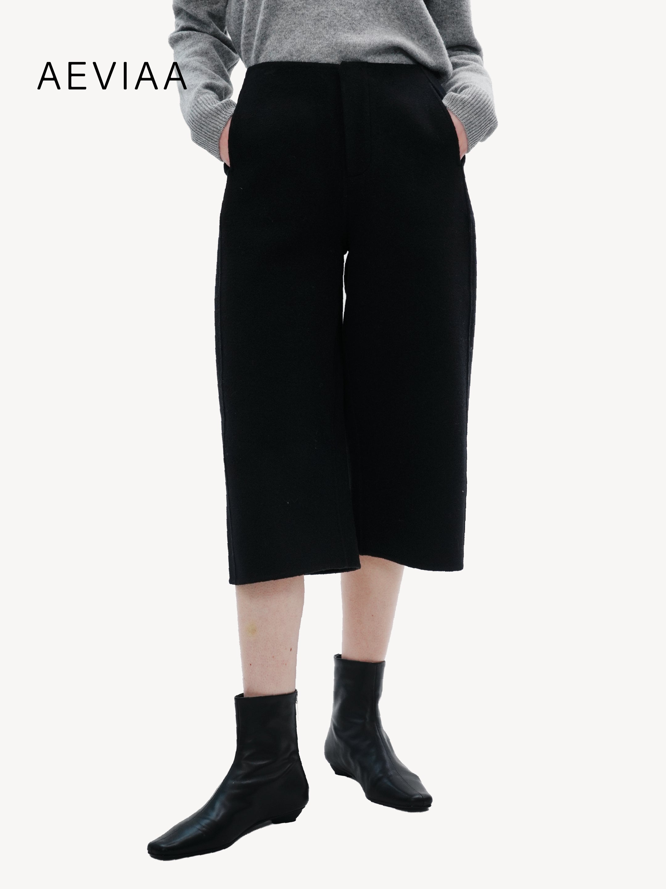 Cropped Wool Culottes