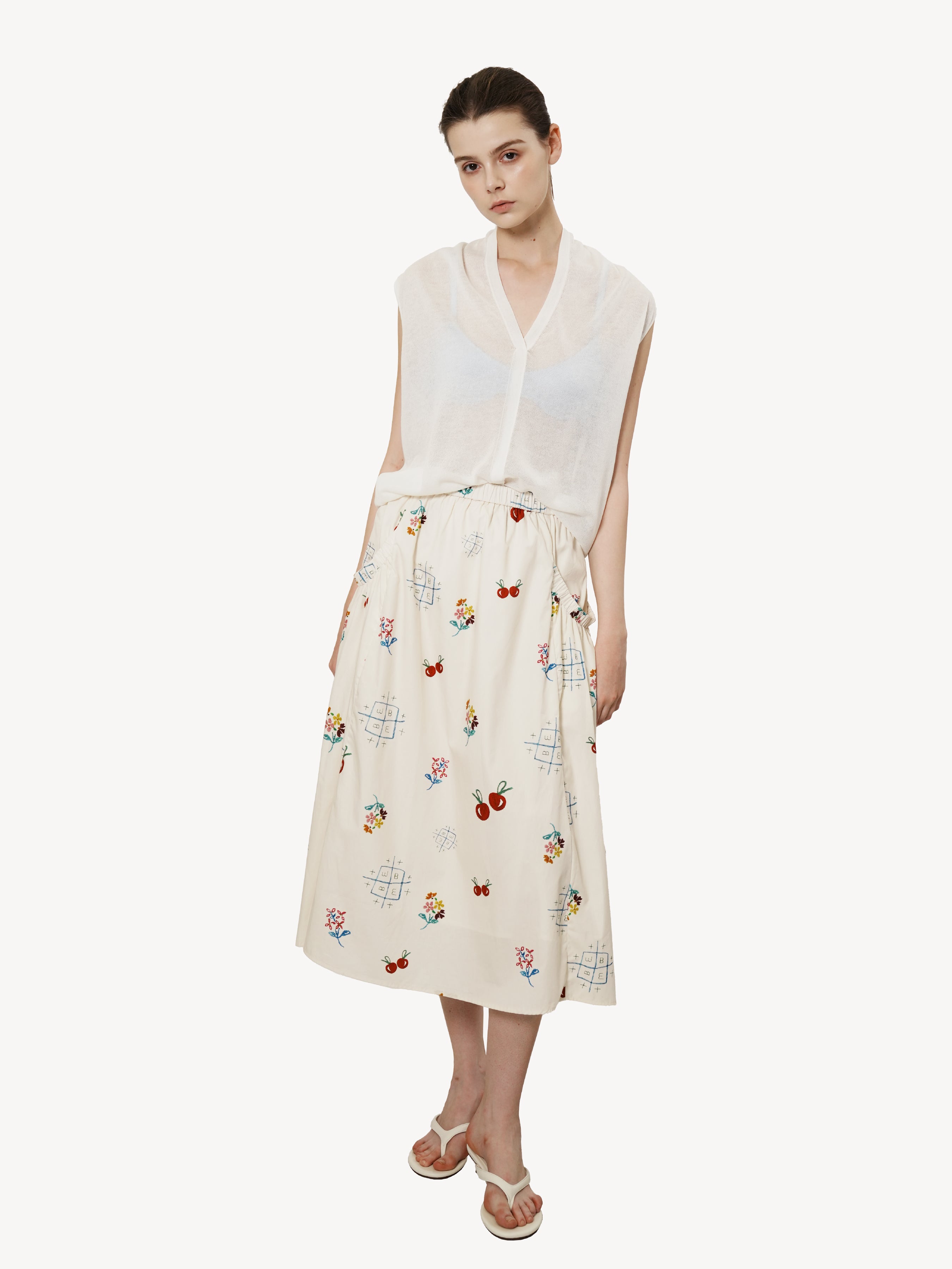 Printed Midi Skirt