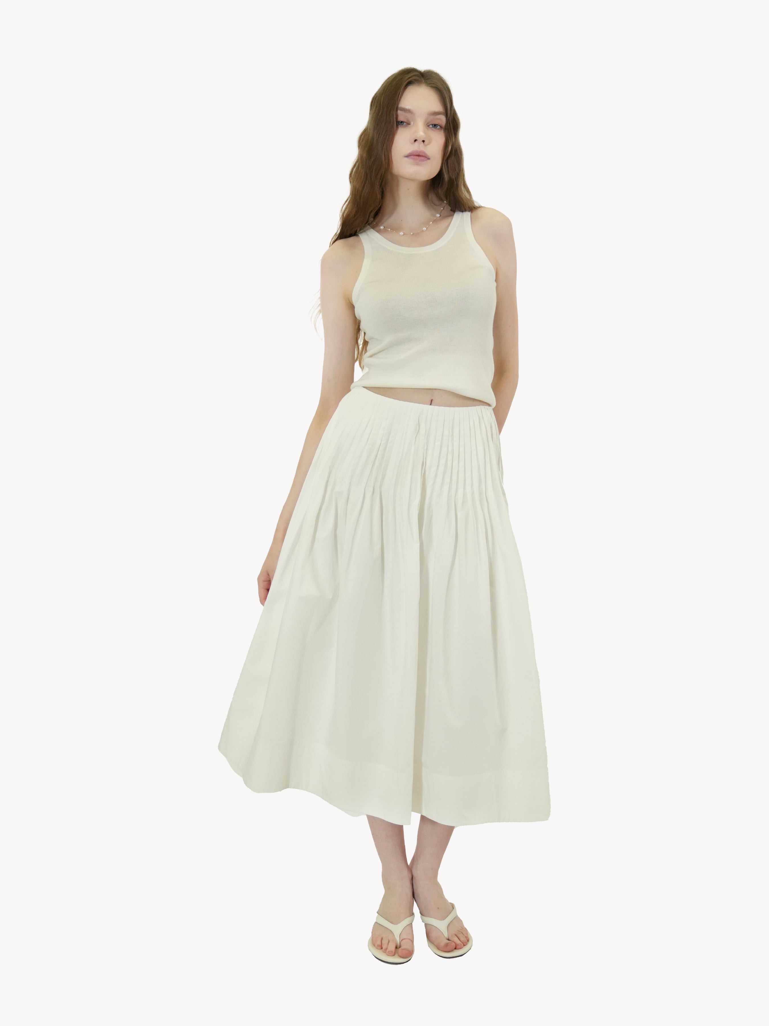 Cotton Midi Circle Skirt