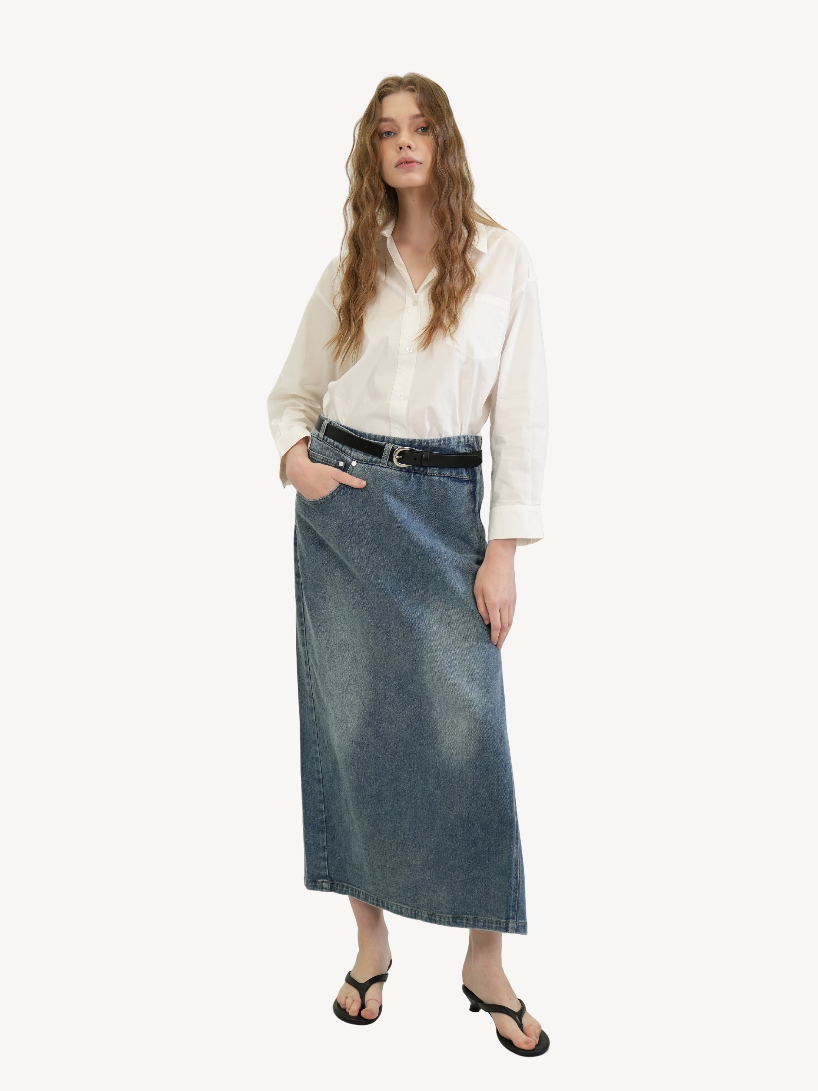 The Denim Split Skirt
