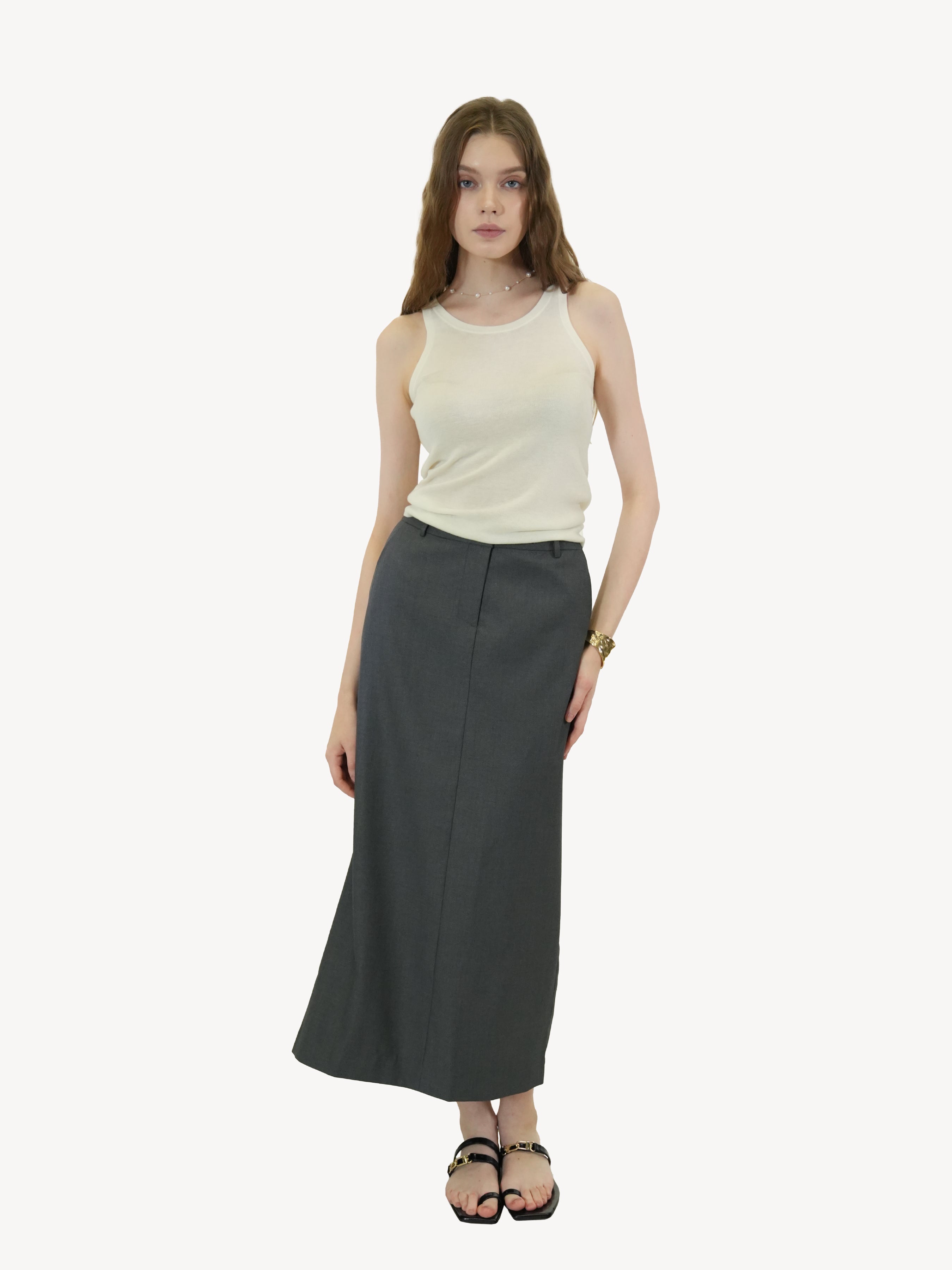 Tailored Midi Pencil Skirt