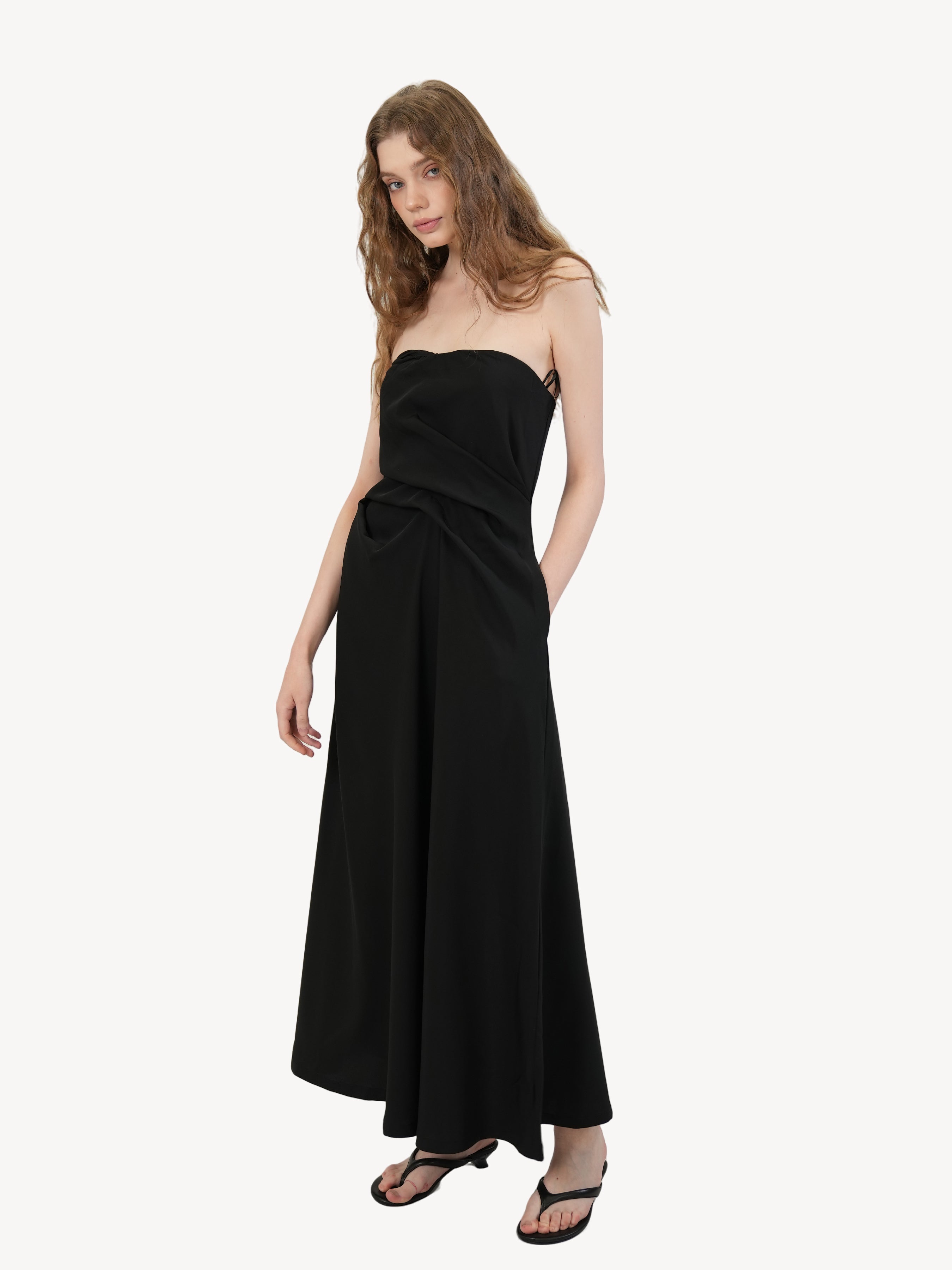 Wool Strapless Maxi Dress