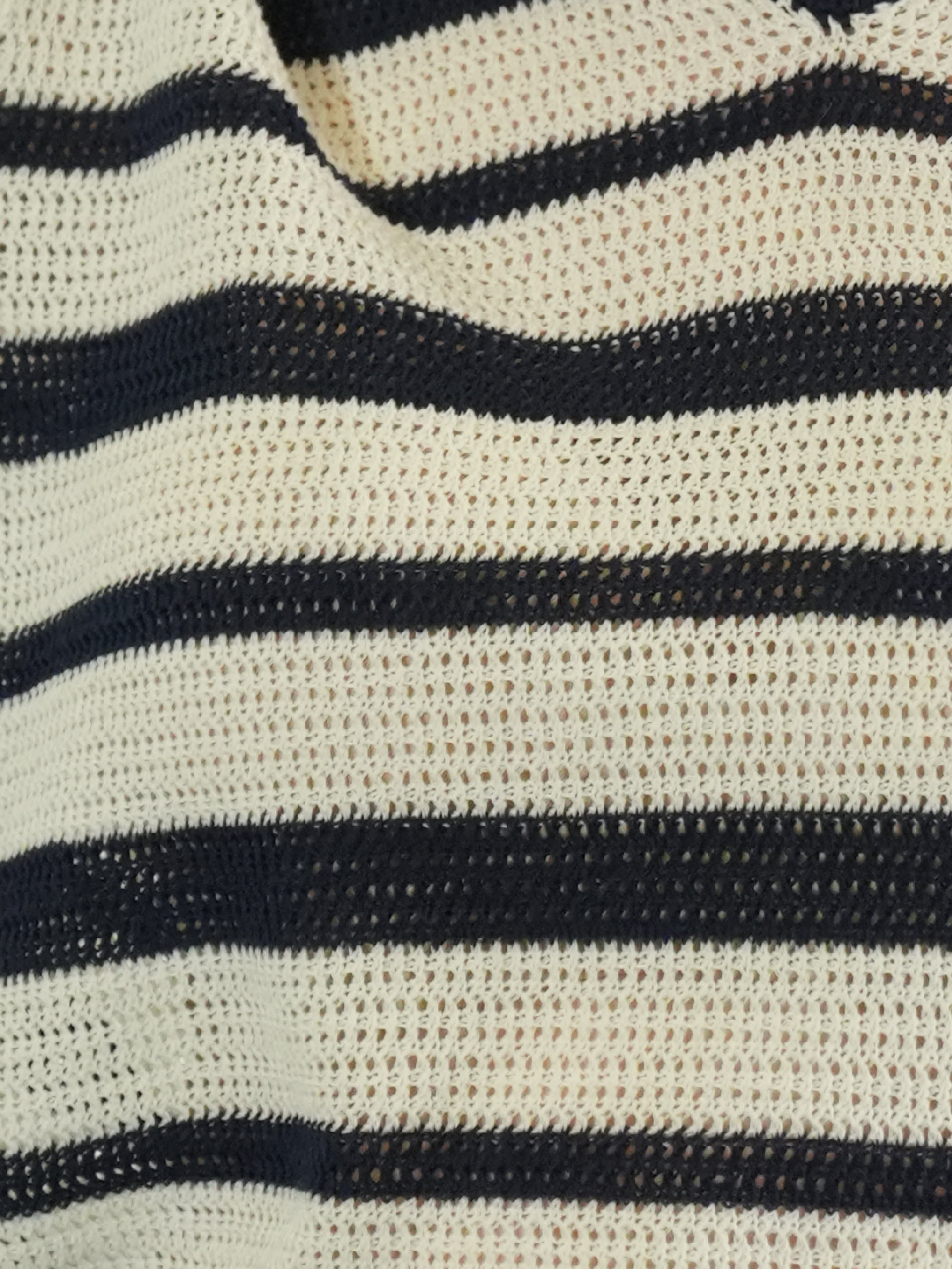 Striped Knit Polo Top