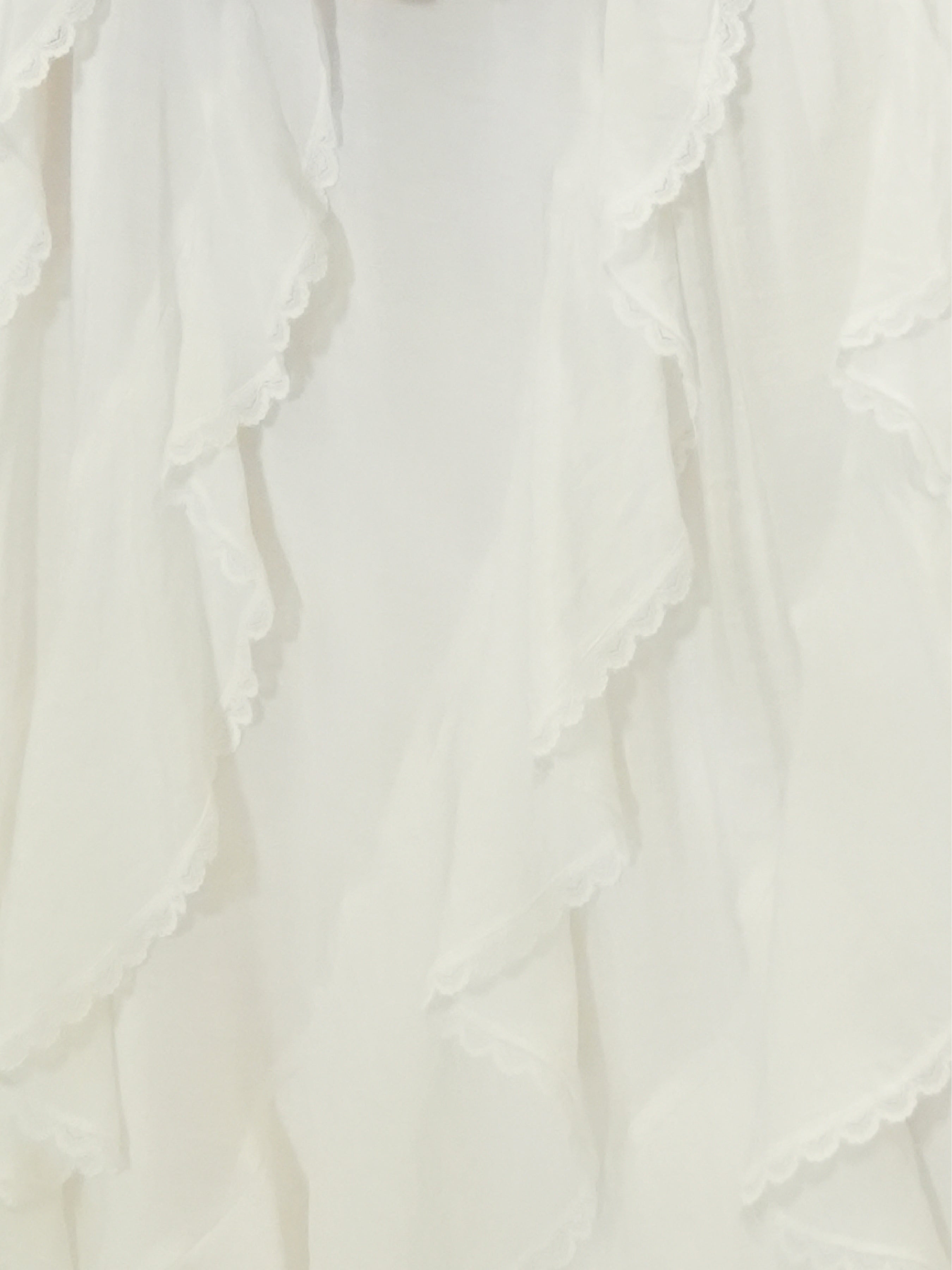 Cotton Ruffle Asymmetrical Skirt