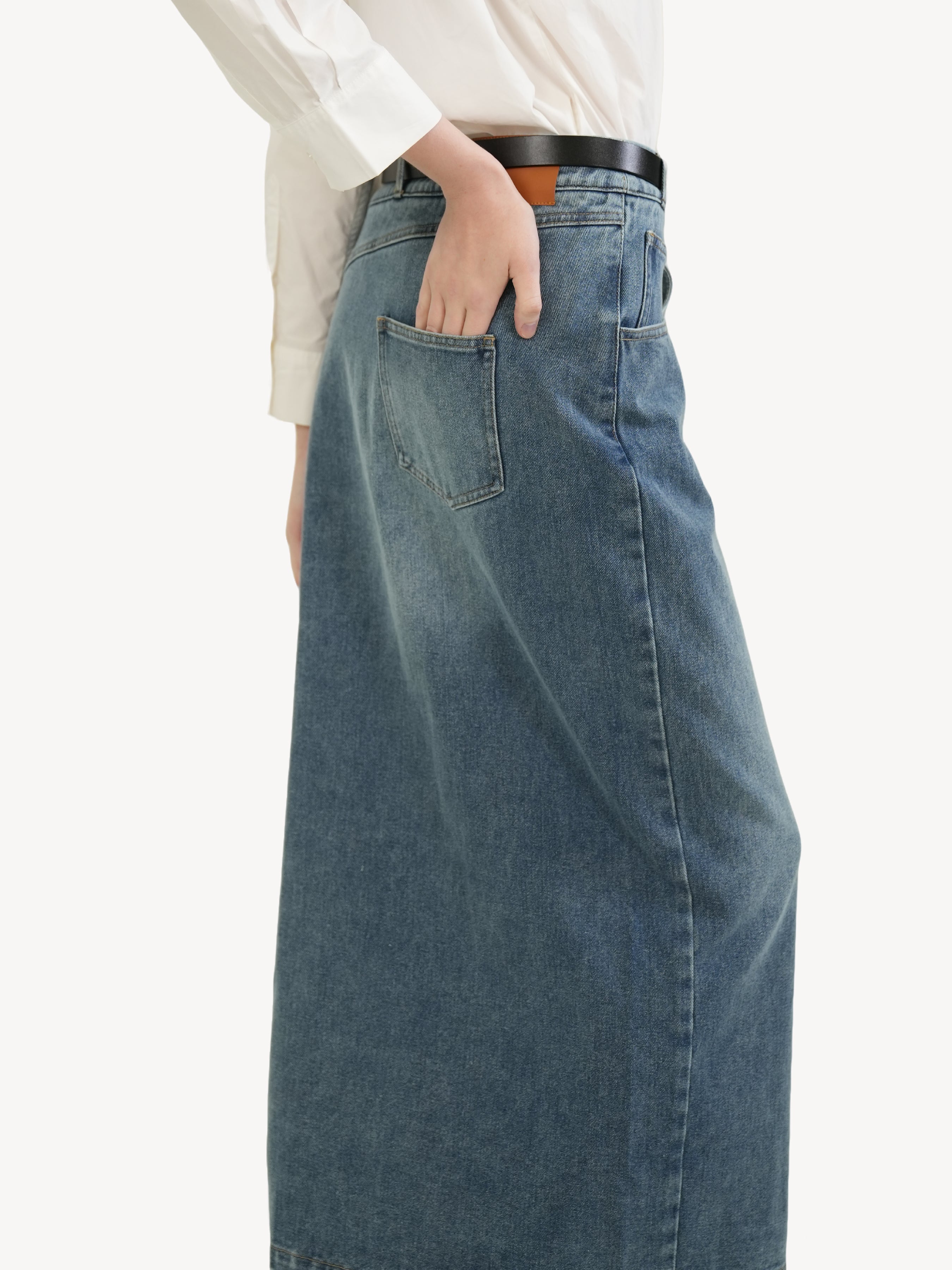 The Denim Split Skirt