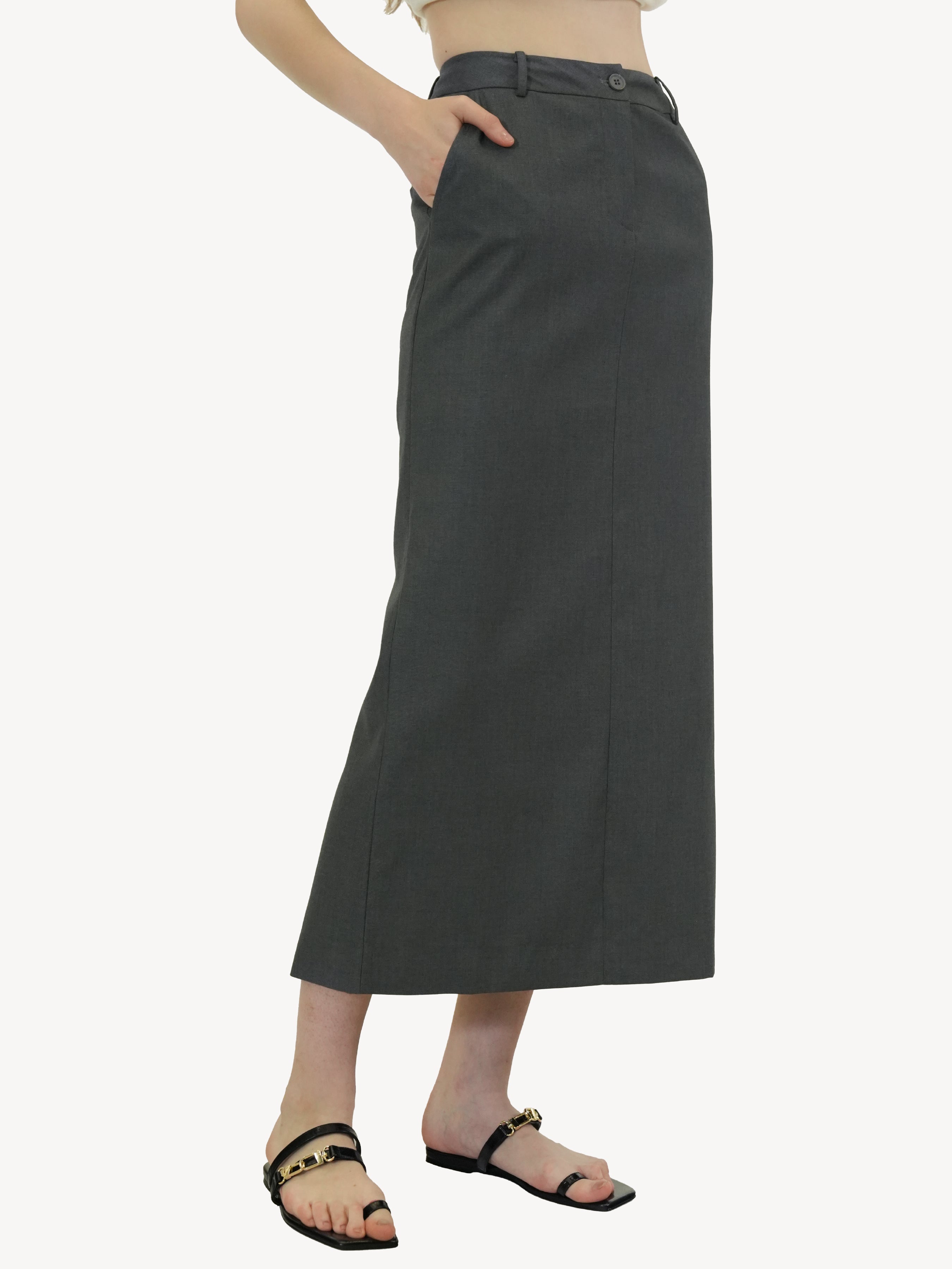 Tailored Midi Pencil Skirt